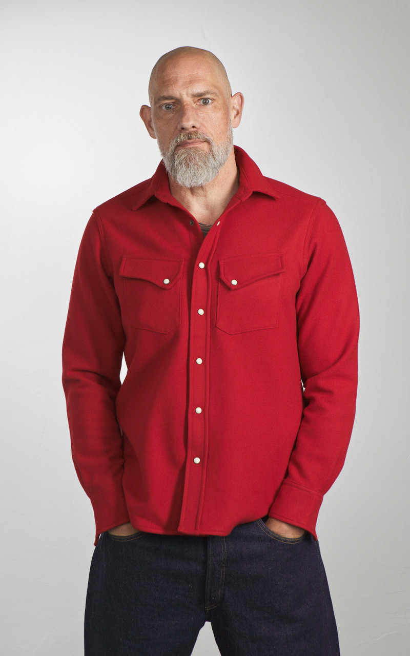 FORTELA PASADENA SHIRT WESTERN WOOL FLANNEL RED outlook