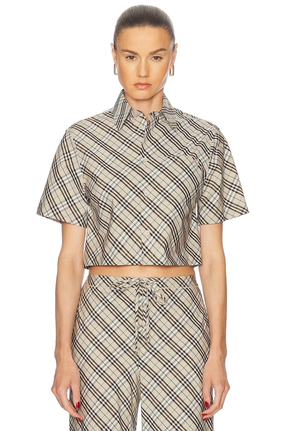 Short Sleeve Button Up Top - 2
