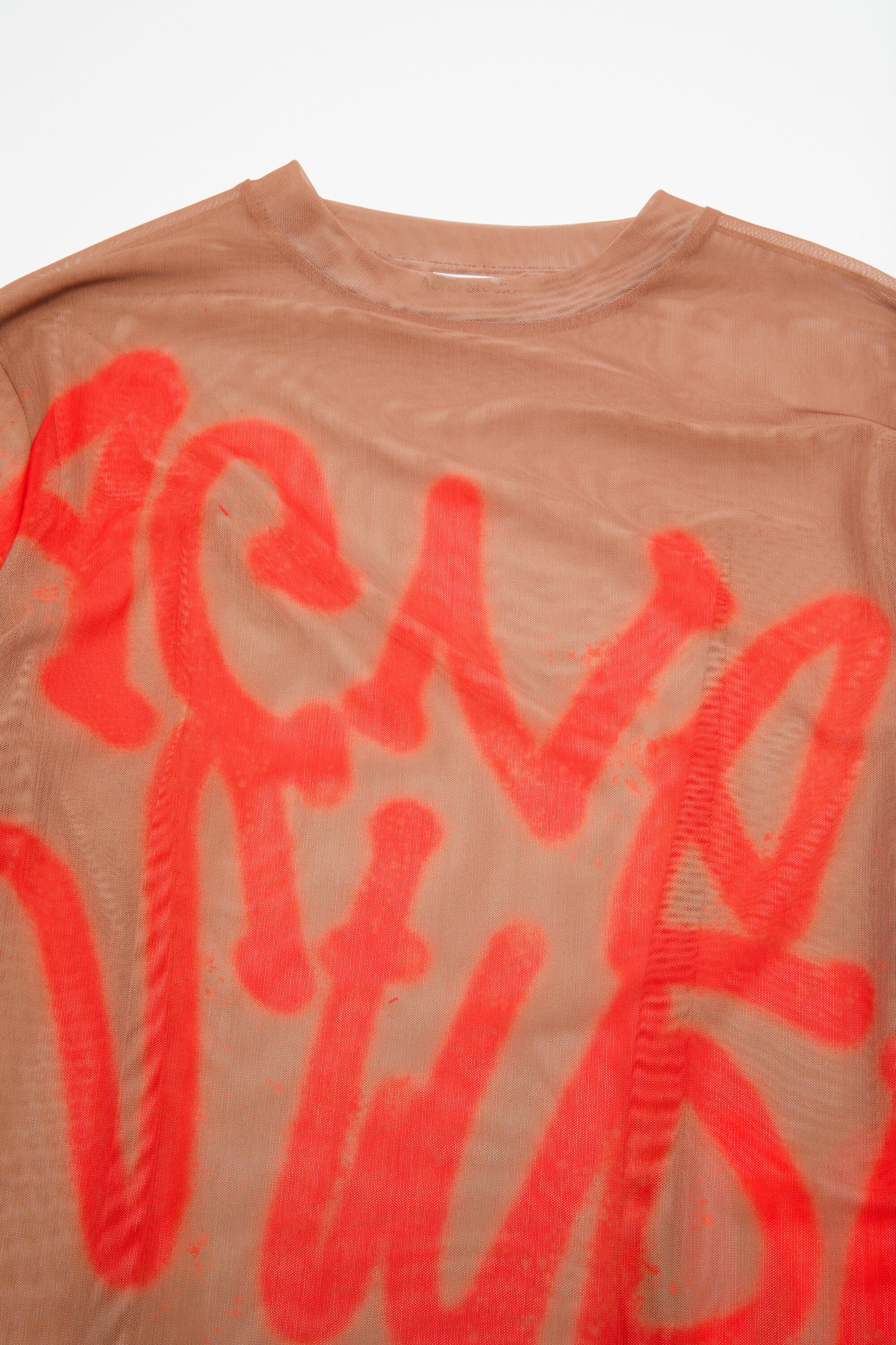 Long sleeve t-shirt sprayed logo - Taupe beige - 4