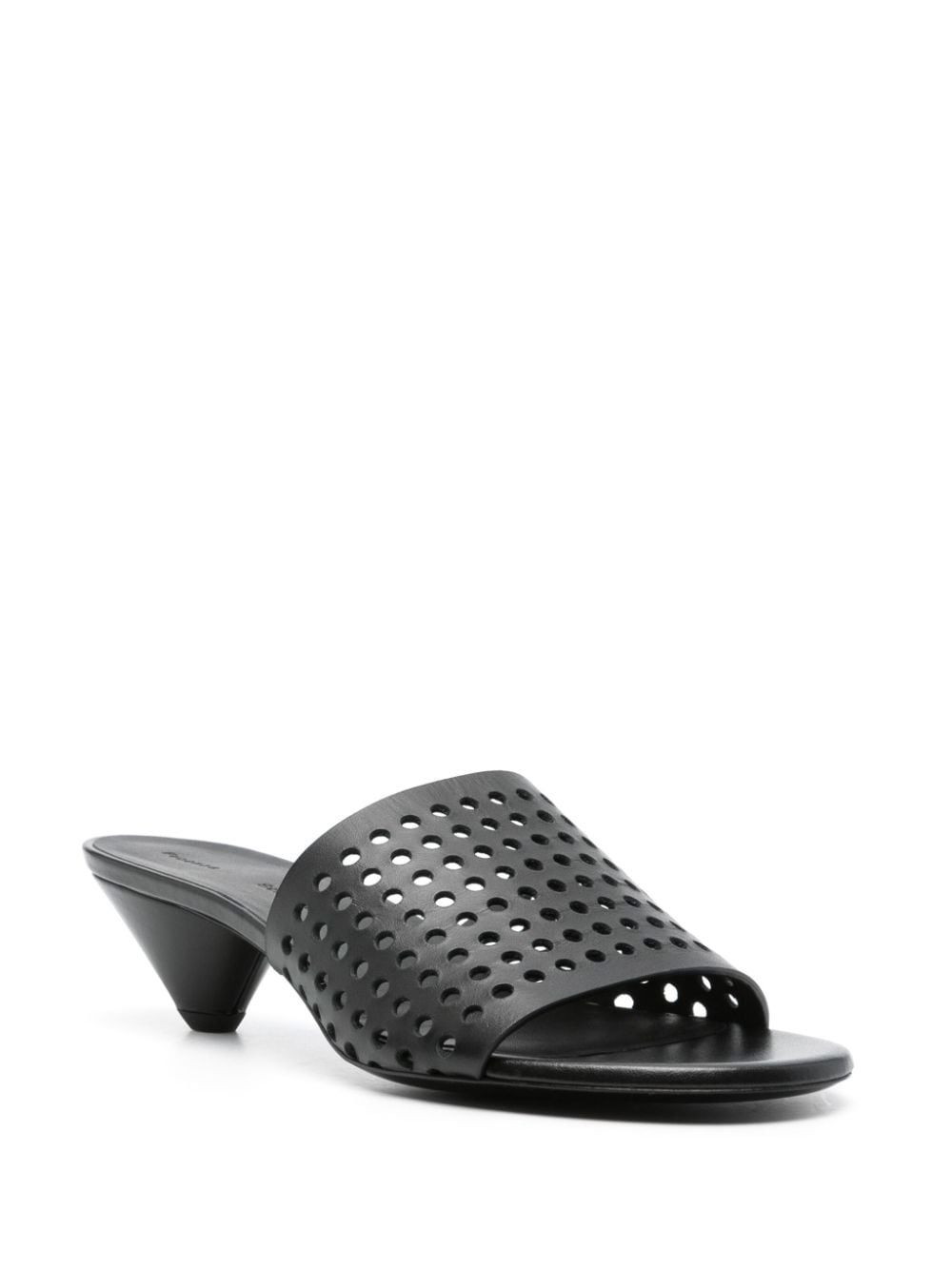 50mm perforated leather mules - 2