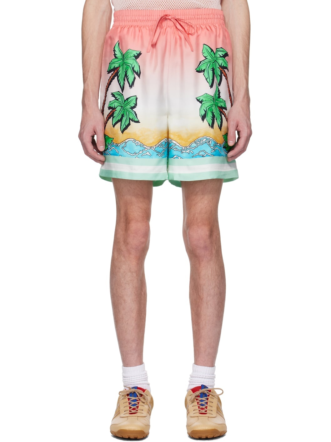 Multicolor Tennis Club Silk Shorts - 1