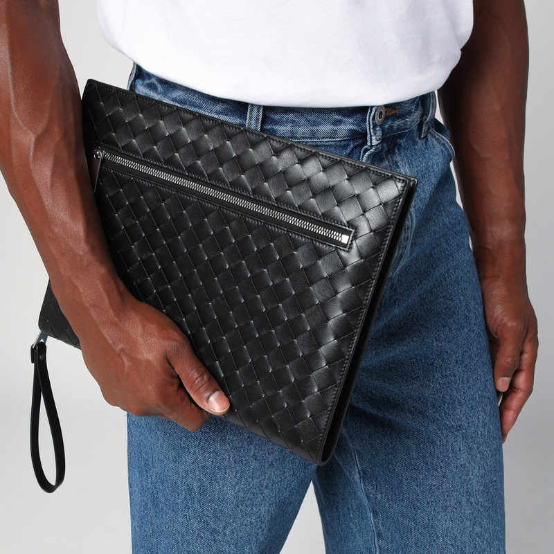 Bottega Veneta Black Intrecciato document holder outlook