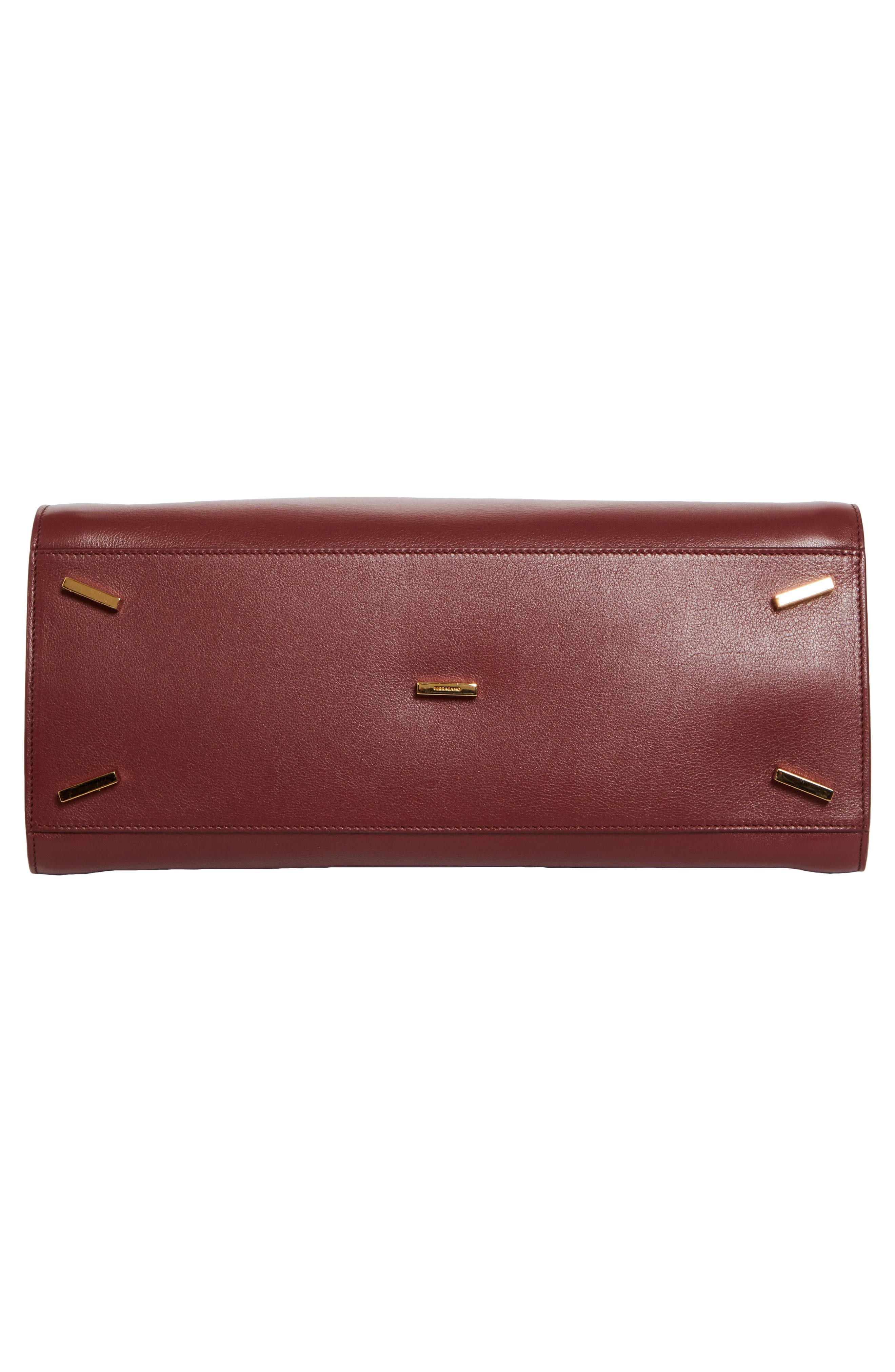 FERRAGAMO Small Hug Leather Shoulder Bag in College Red/Plaster at Nordstrom - 7