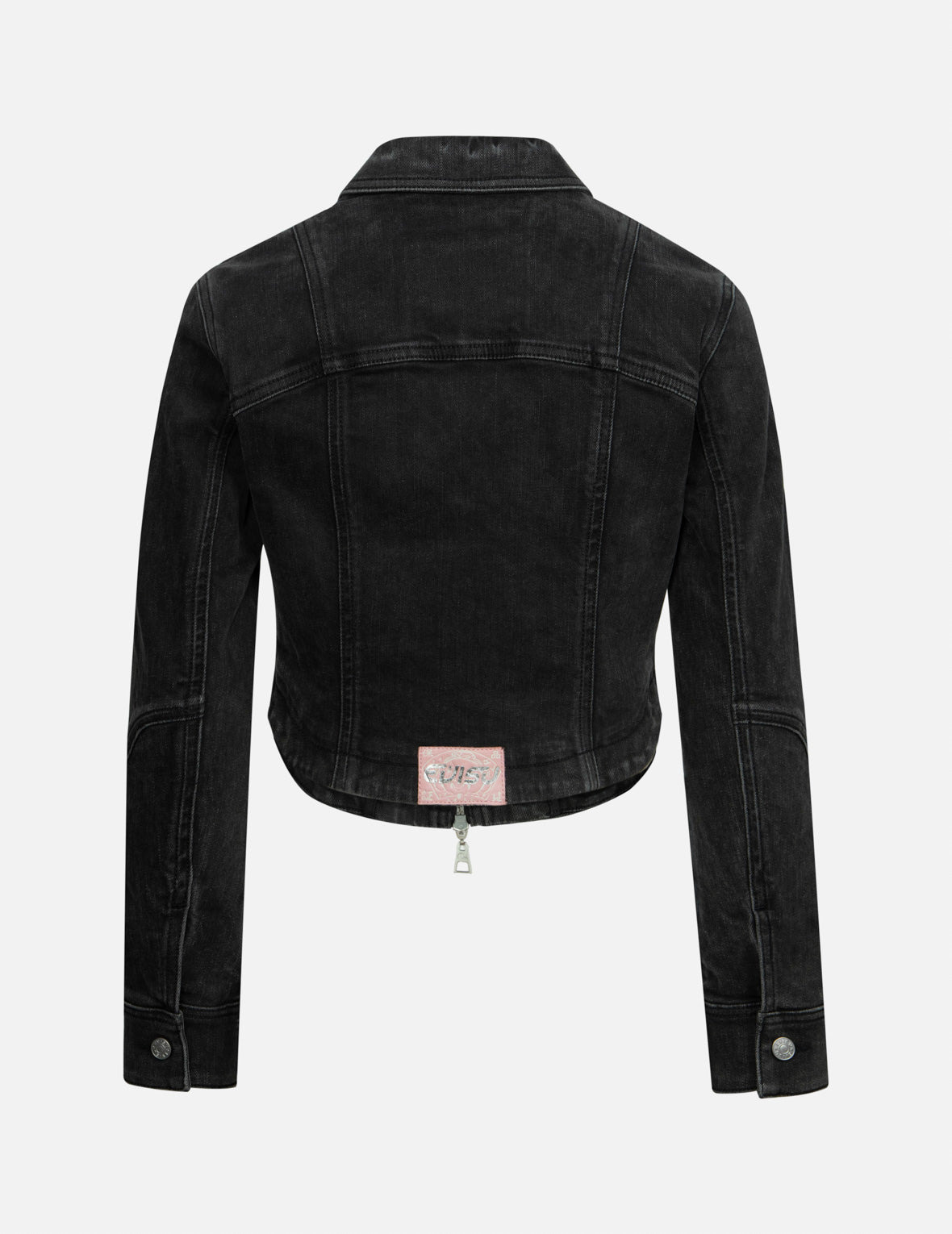 SEAGULL AND LOGO LASER PRINT FASHION FIT DENIM CORSET JACKET - 2