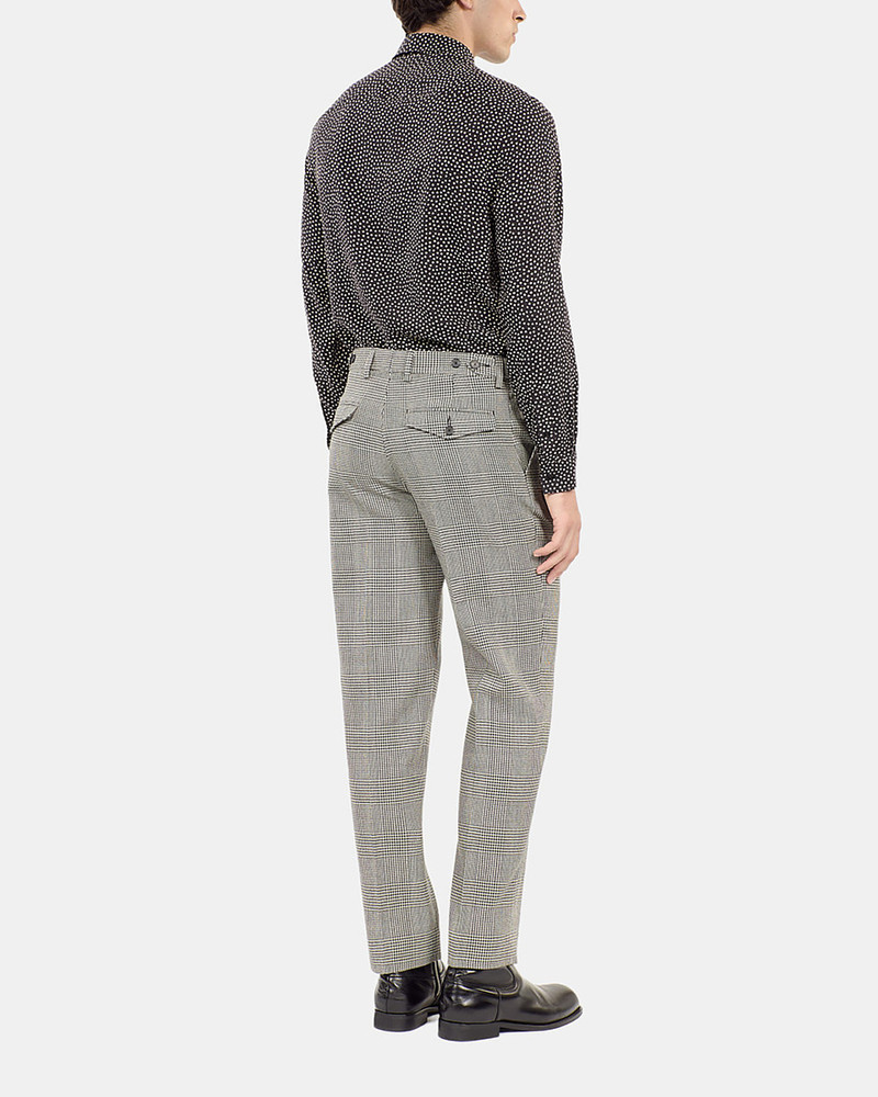 BLACK AND WHITE HOUNDSTOOTH WOOL SUIT TROUSERS 3