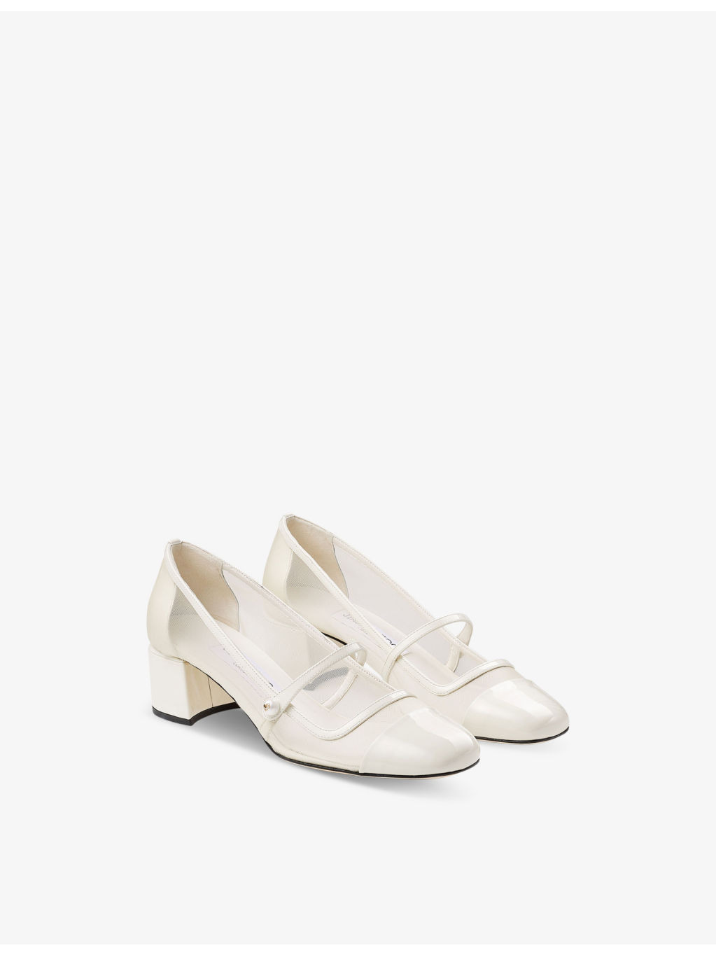 Elisa 45 mesh and patent-leather heeled courts - 3