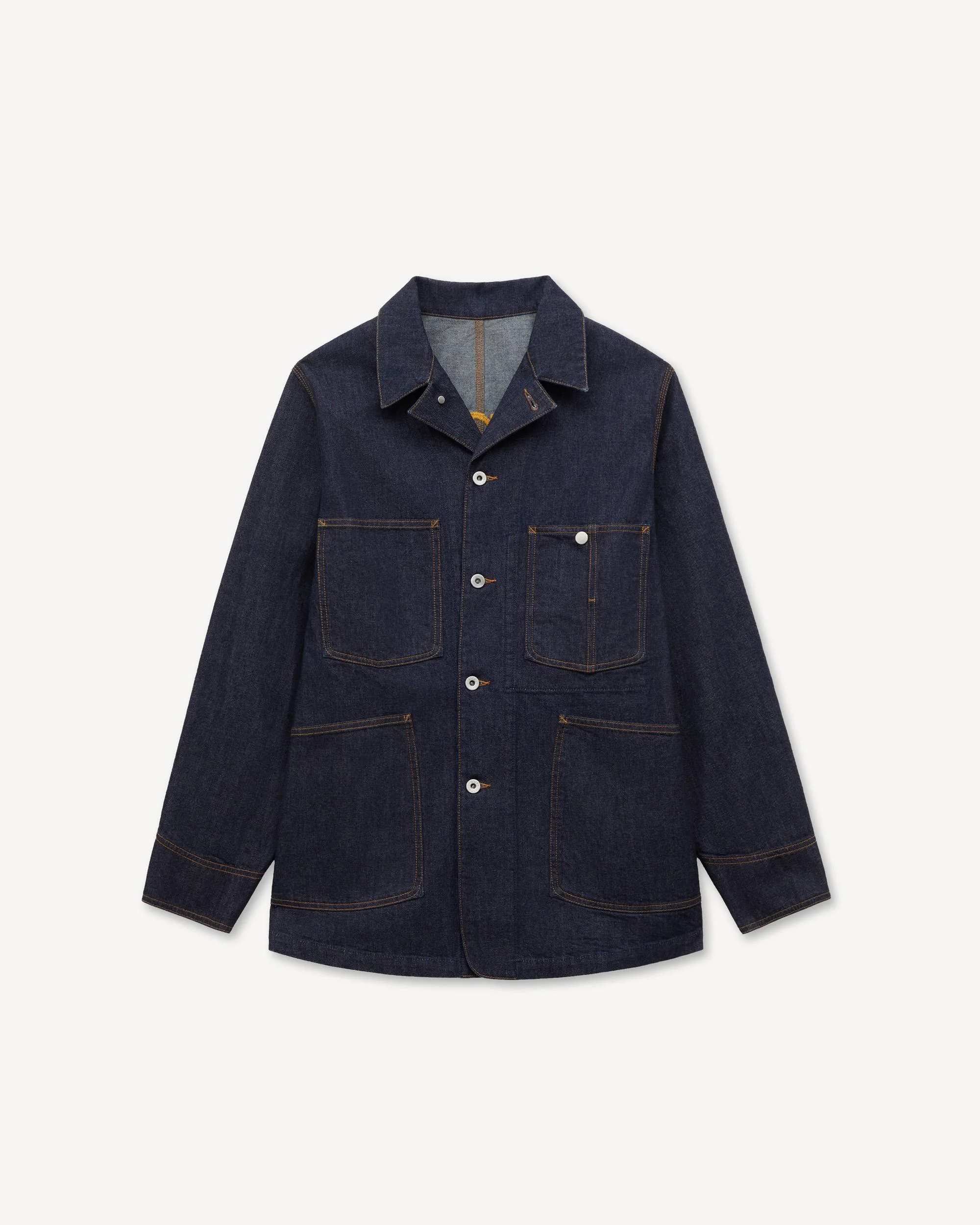 'KENZO Varsity' embroidered chore jacket in japanese denim - 1