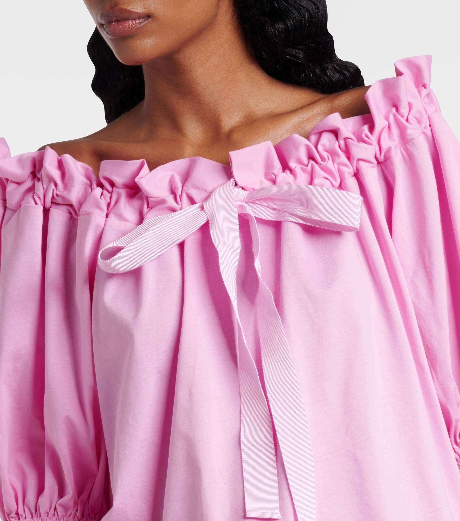 Off-shoulder cotton jersey top - 4