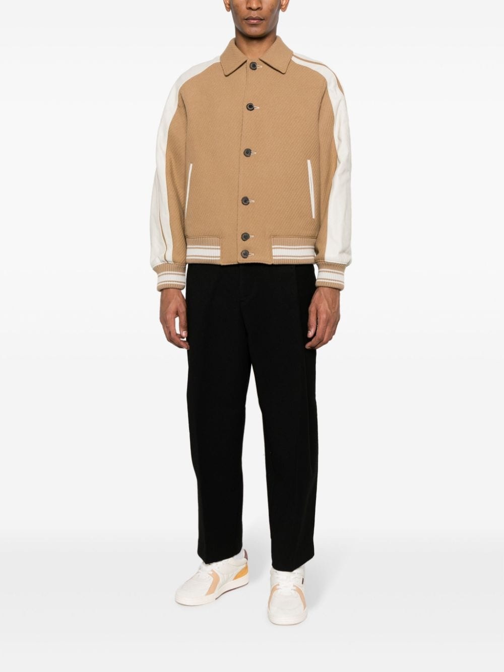 button-down ribbed bomber jacket - 2