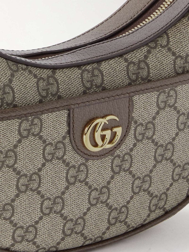 Ophidia leather-trimmed printed coated-canvas shoulder bag 4