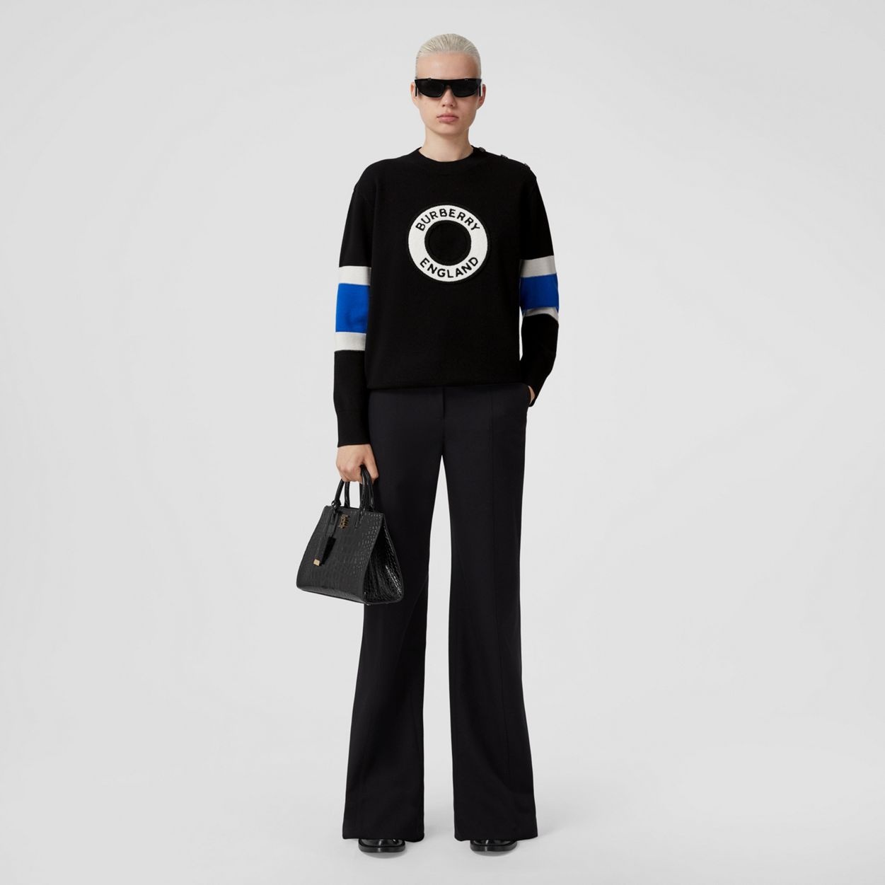 Logo Graphic Appliqué Wool Cashmere Sweater - 5
