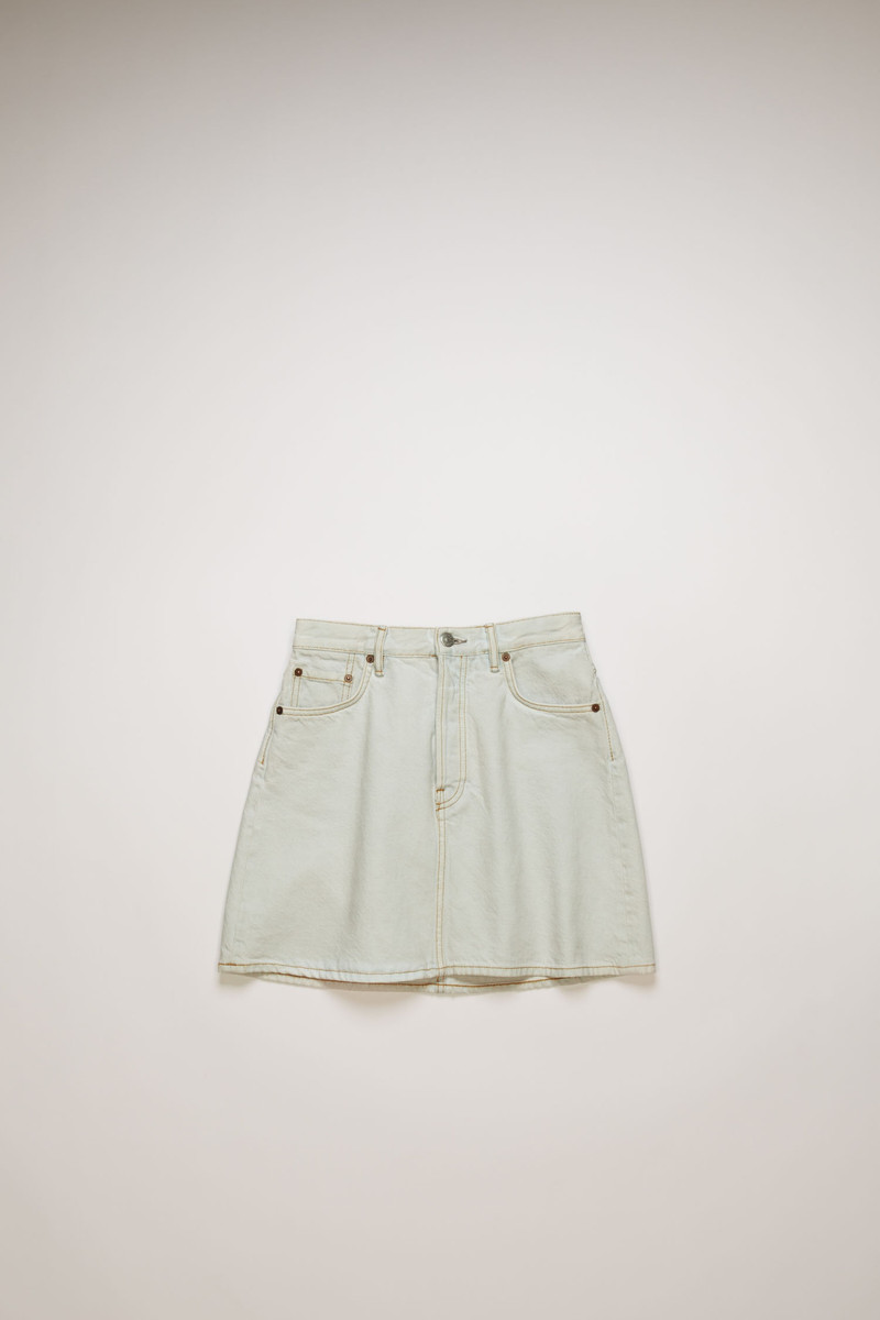 High-rise denim skirt pale blue 1