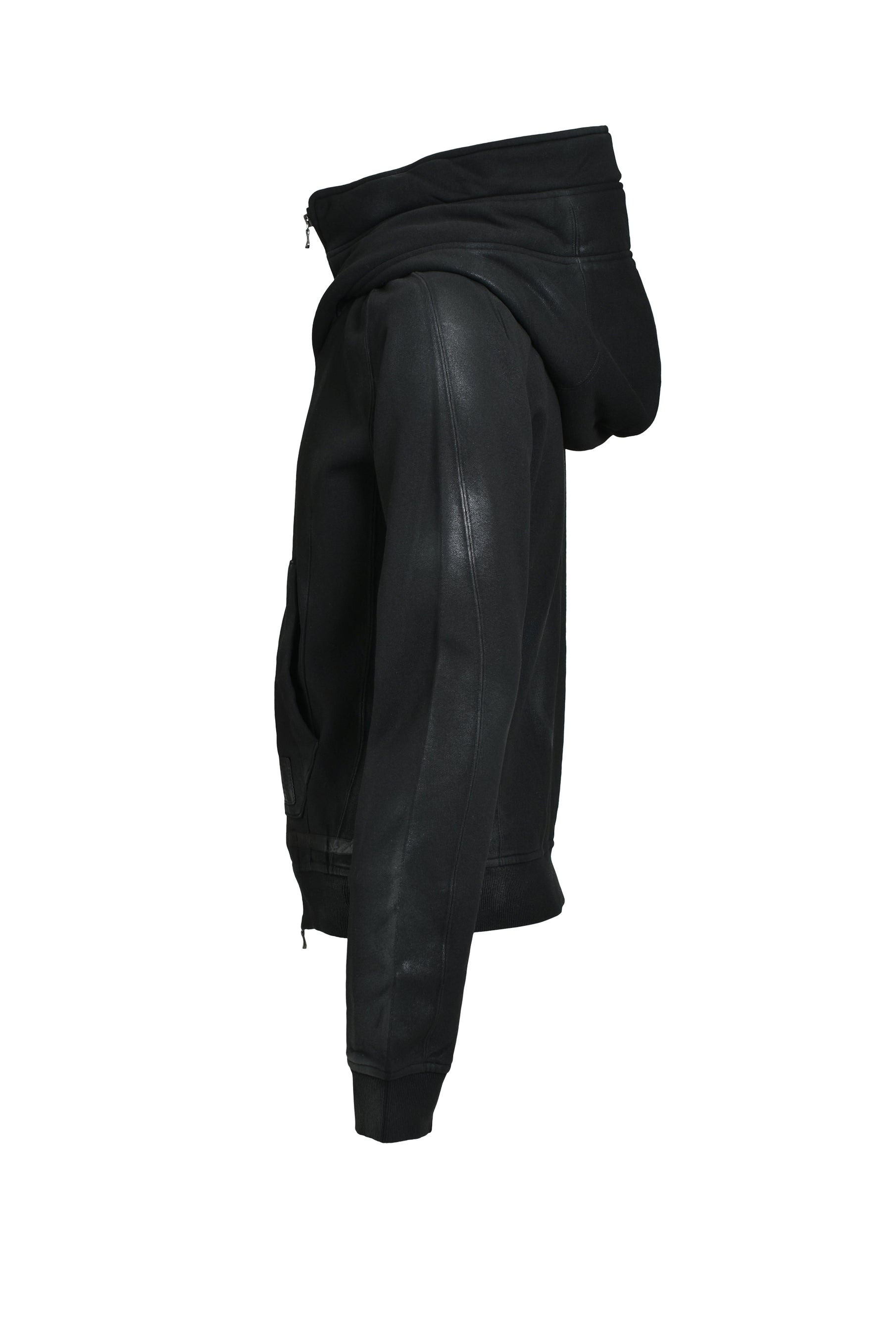 COATING ZIP UP HOODIE / BLK WAX - 8