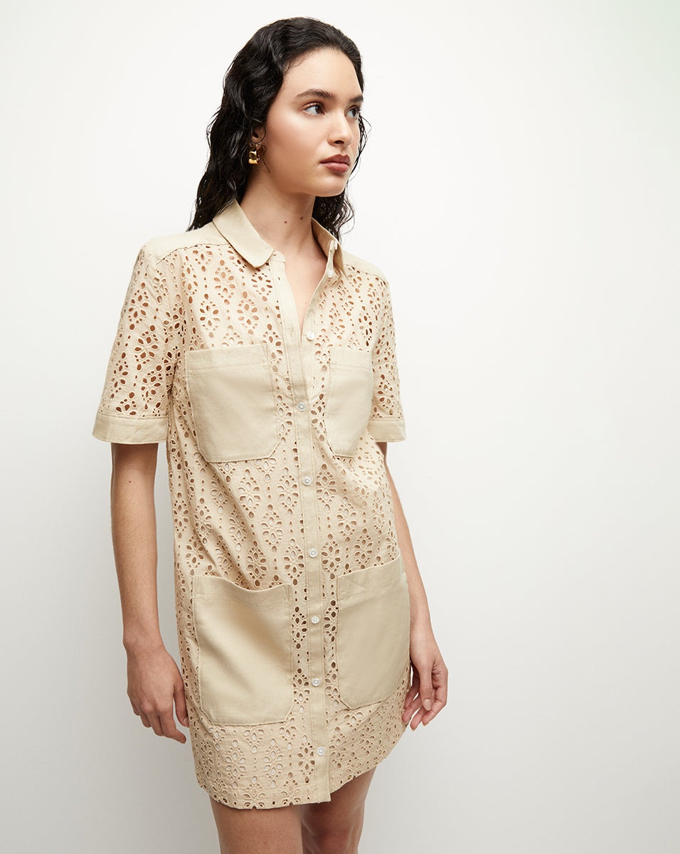 RAFAELA COTTON EYELET SHIRTDRESS - 4