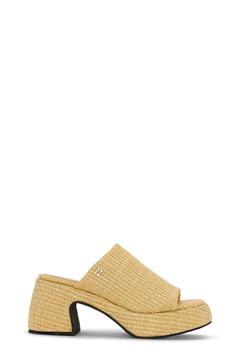 BUTTERFLY PLATFORM RAFFIA SANDALS - 1
