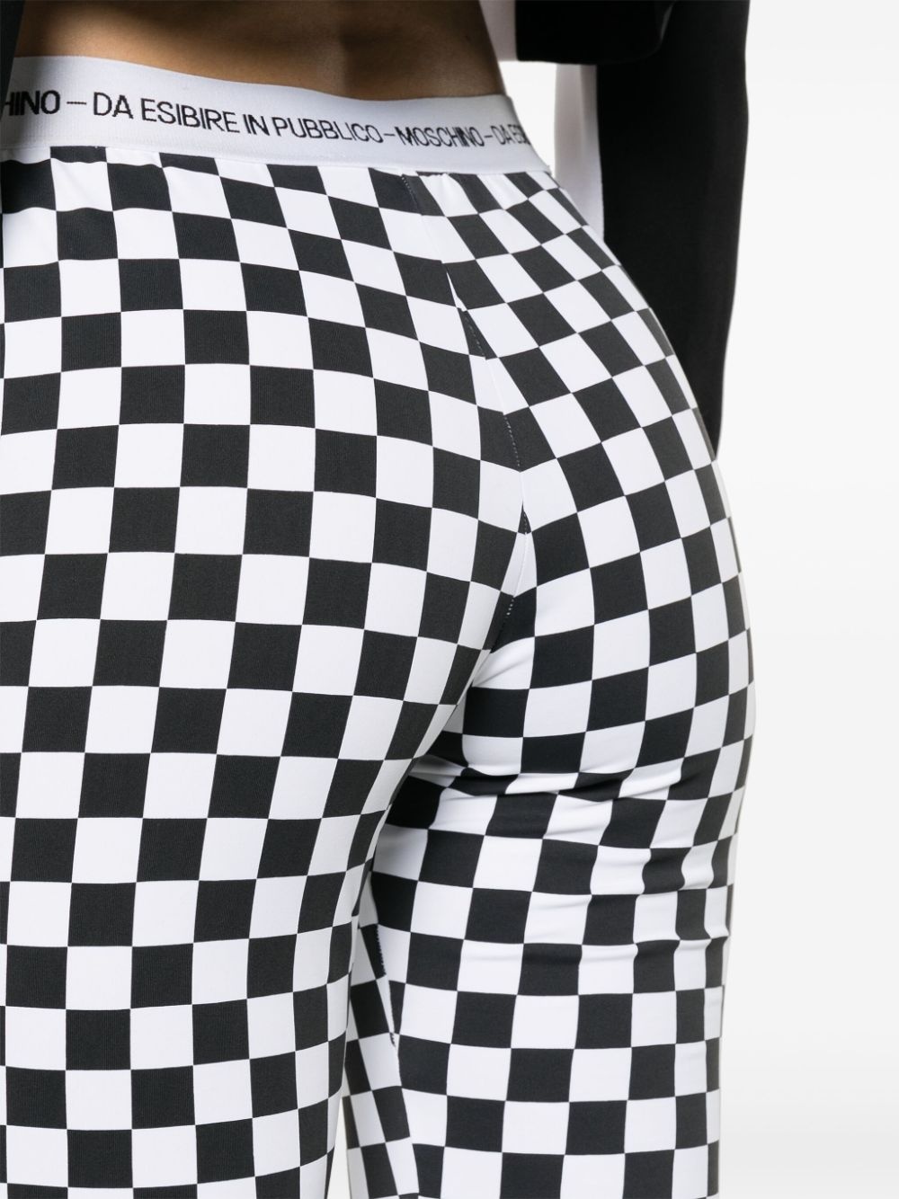 checkerboard-print flared trousers - 5