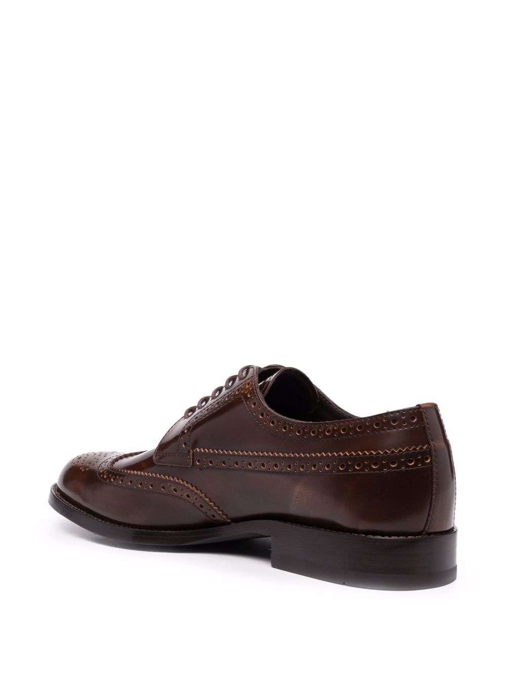 lace-up leather brogues - 3