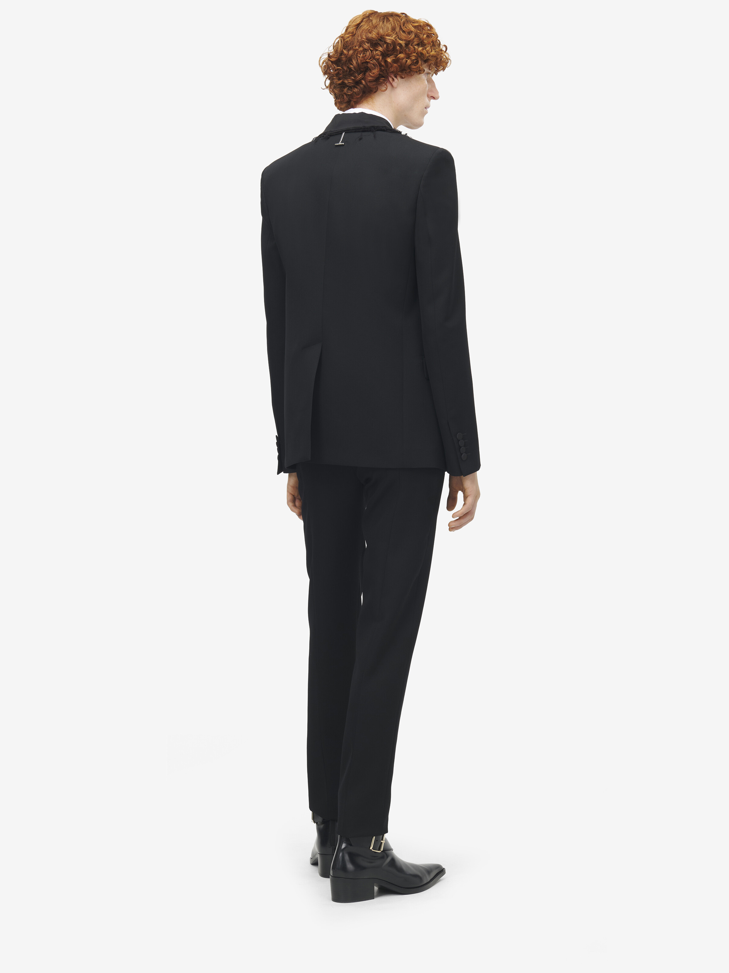 Frayed Lapel Single-breasted Jacket - 5