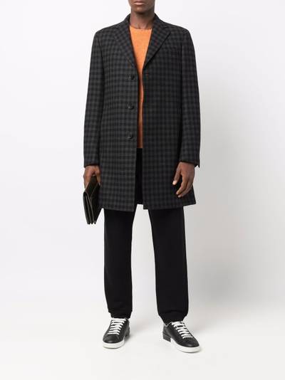 Salvatore Ferragamo single-breasted checked coat outlook