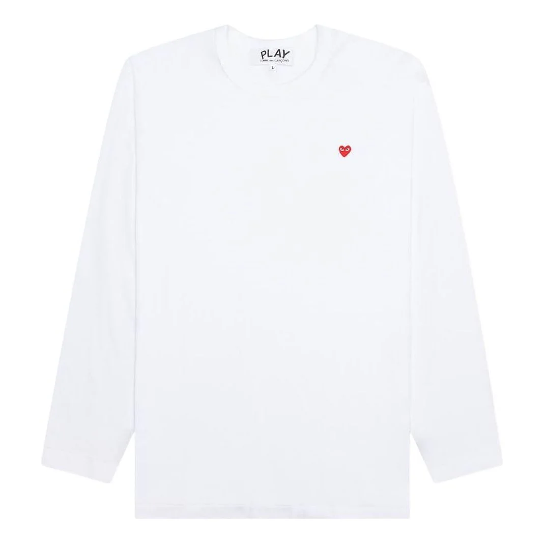 COMME des GARCONS PLAY SS25 Small Heart Long-Sleeve T-Shirt 'White' AZ-T308-051-2 - 1