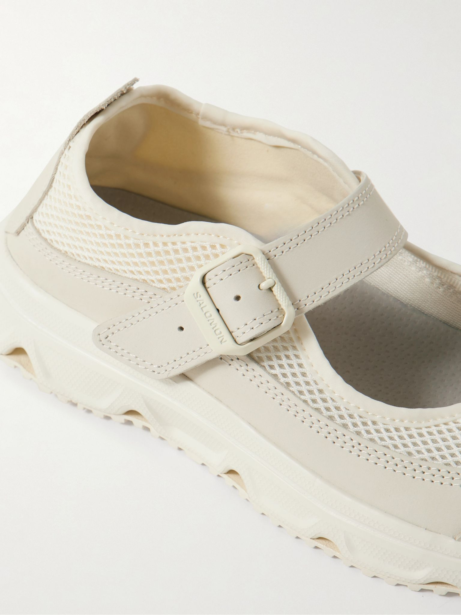 Marie-Jeanne Nubuck-Trimmed Mesh Sneakers Neutral - 5
