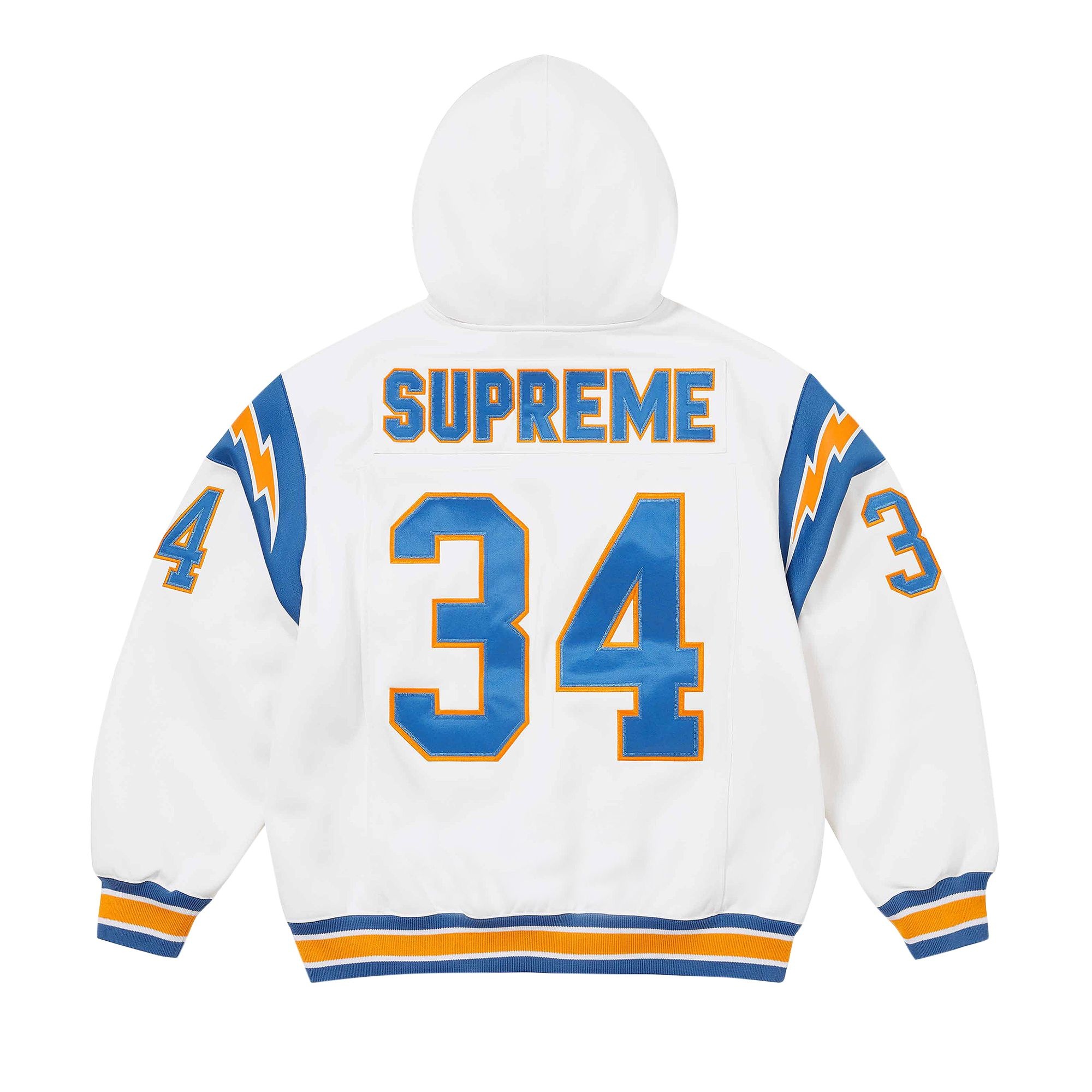 Supreme Football Zip Up Hooded Sweatshirt 'White' - 2