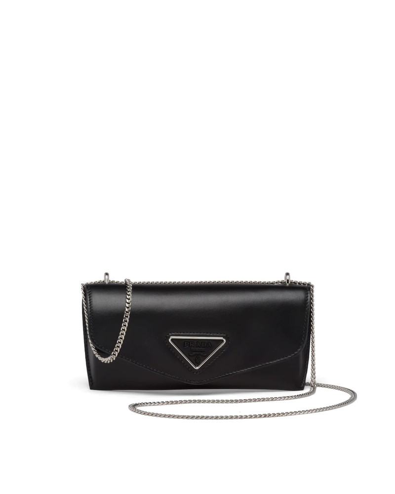 Leather envelope clutch with shoulder strap 1