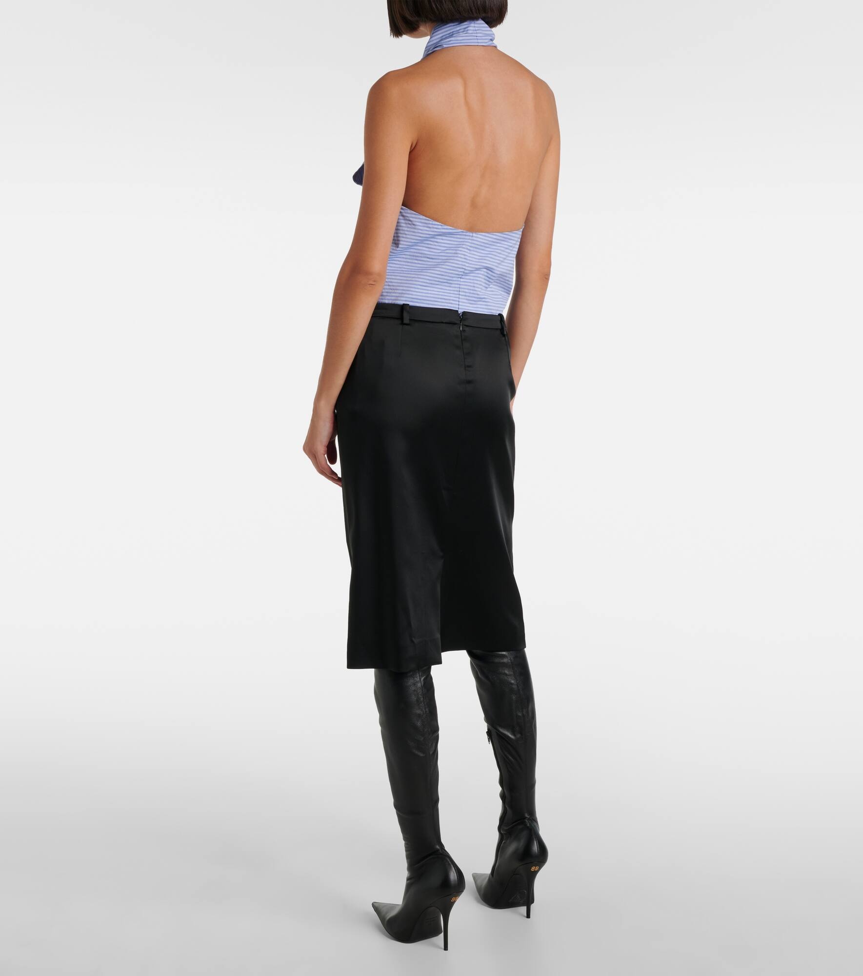 Satin midi skirt - 3