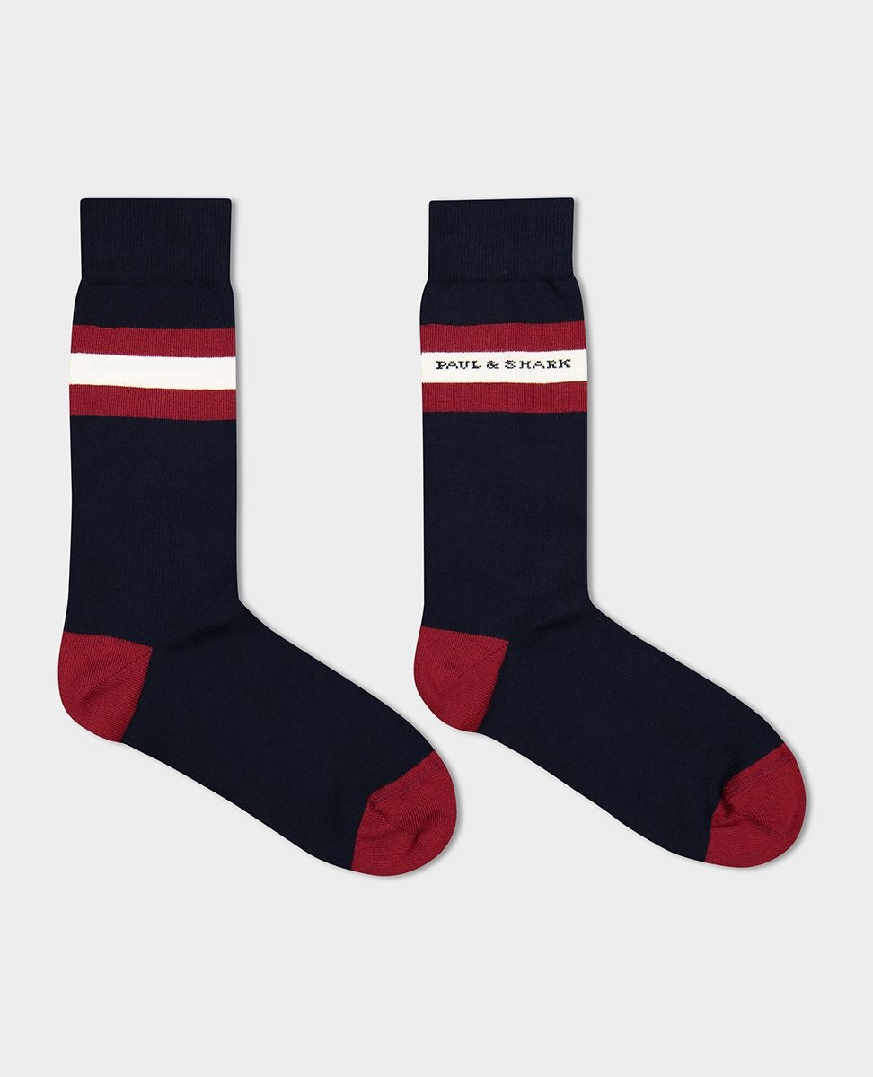 Cotton Stretch socks with contrasting stripes - 1