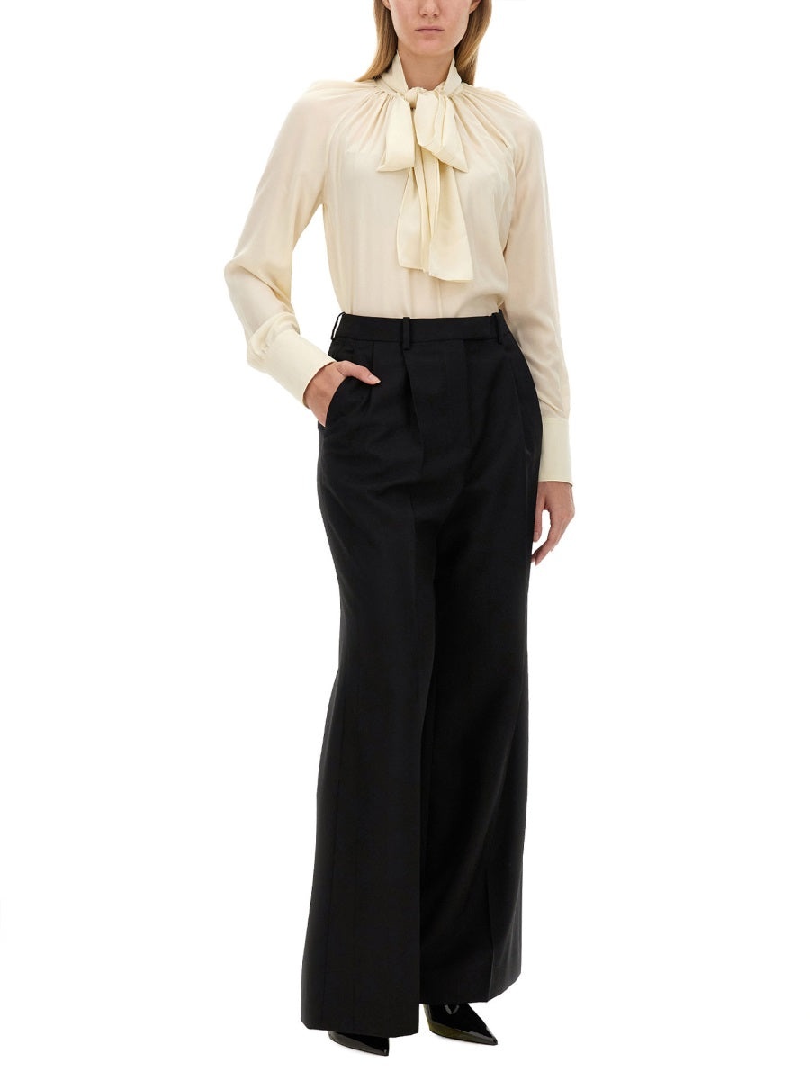 Givenchy Women Silk Shirt With Lavalliére Collar - 1