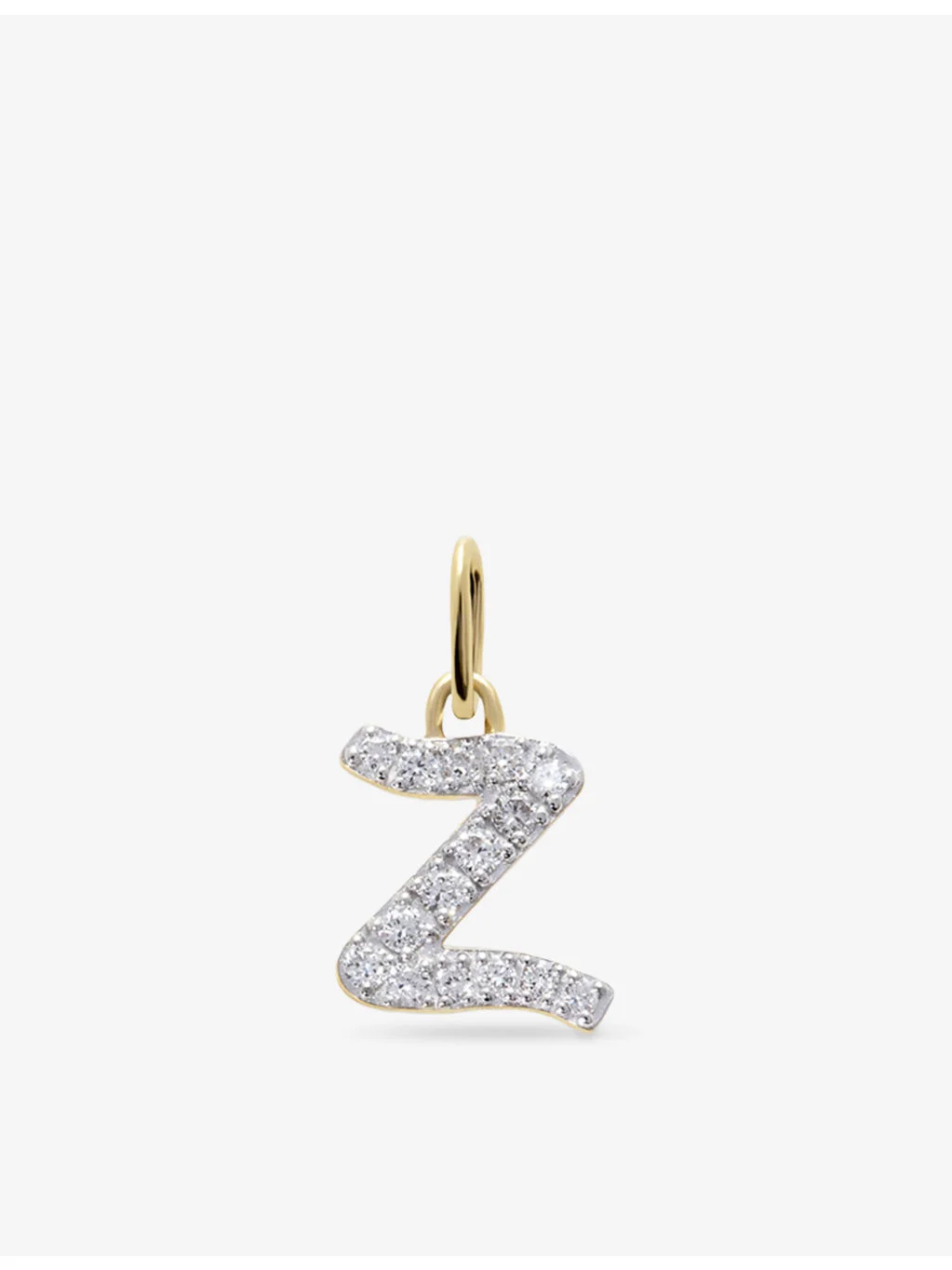 Z Letter 14ct Yellow-Gold And Lab-Grown Diamond Charm - 1