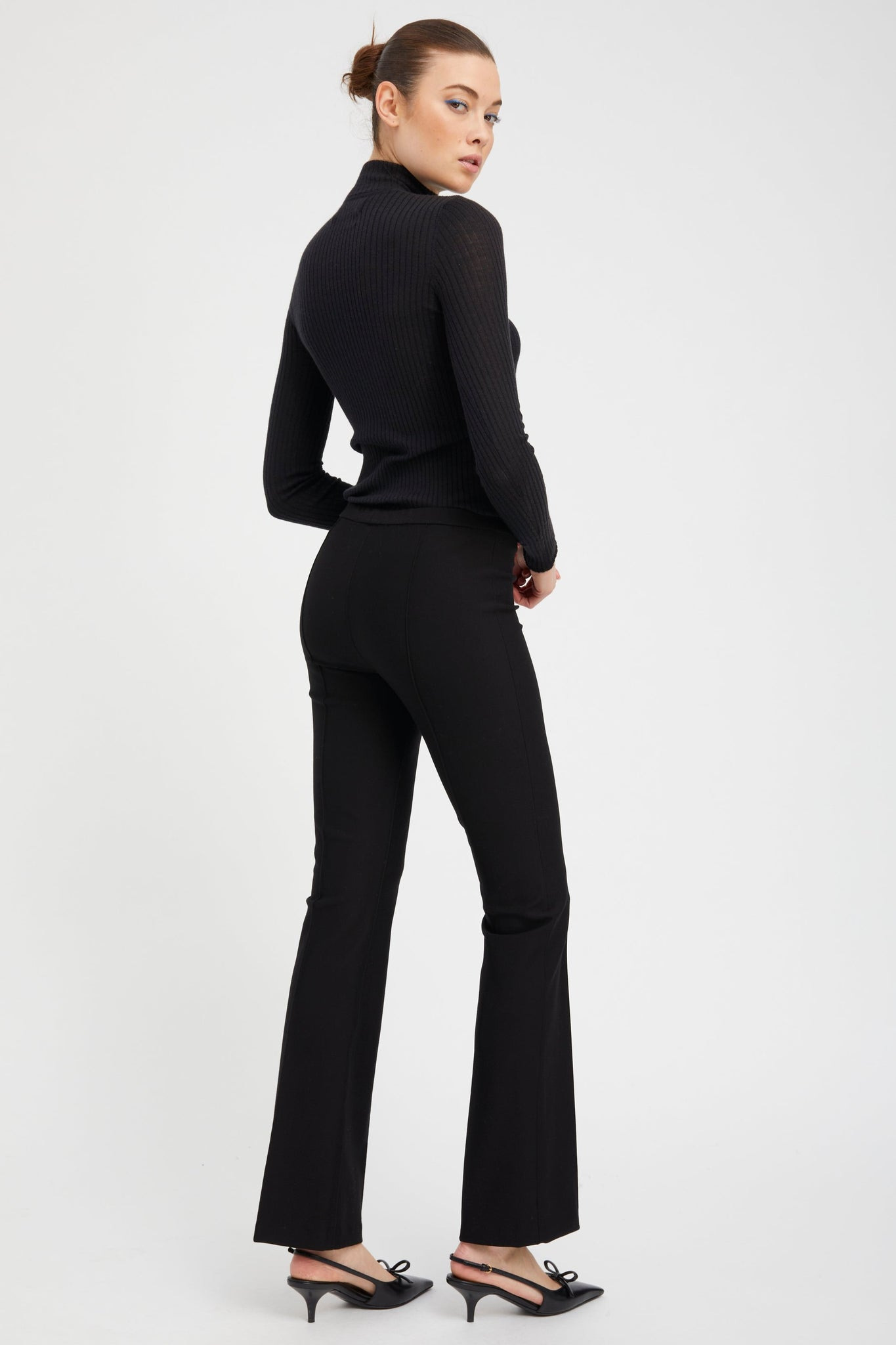 BLACK CASHMERE MOCK NECK - 3