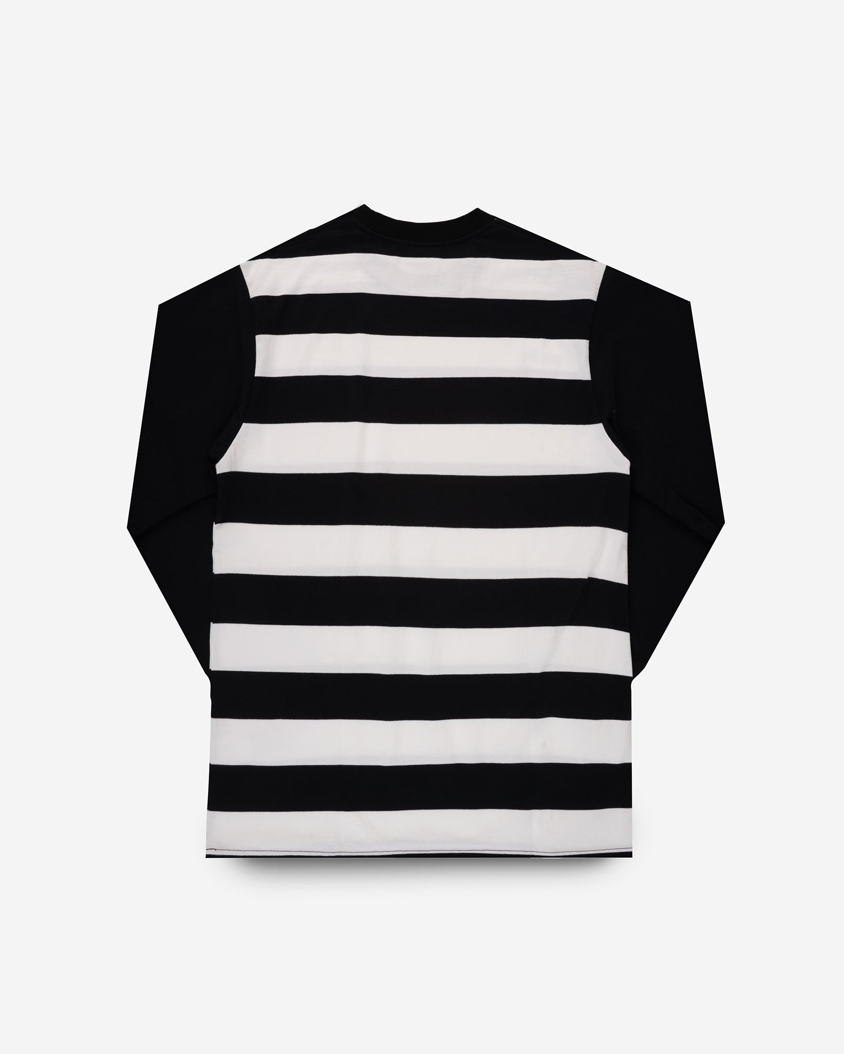 IHTB-10-BLK 7.5oz Cotton Long-Sleeved Crew Neck Border Tee - Striped Body with Black Arms - 5