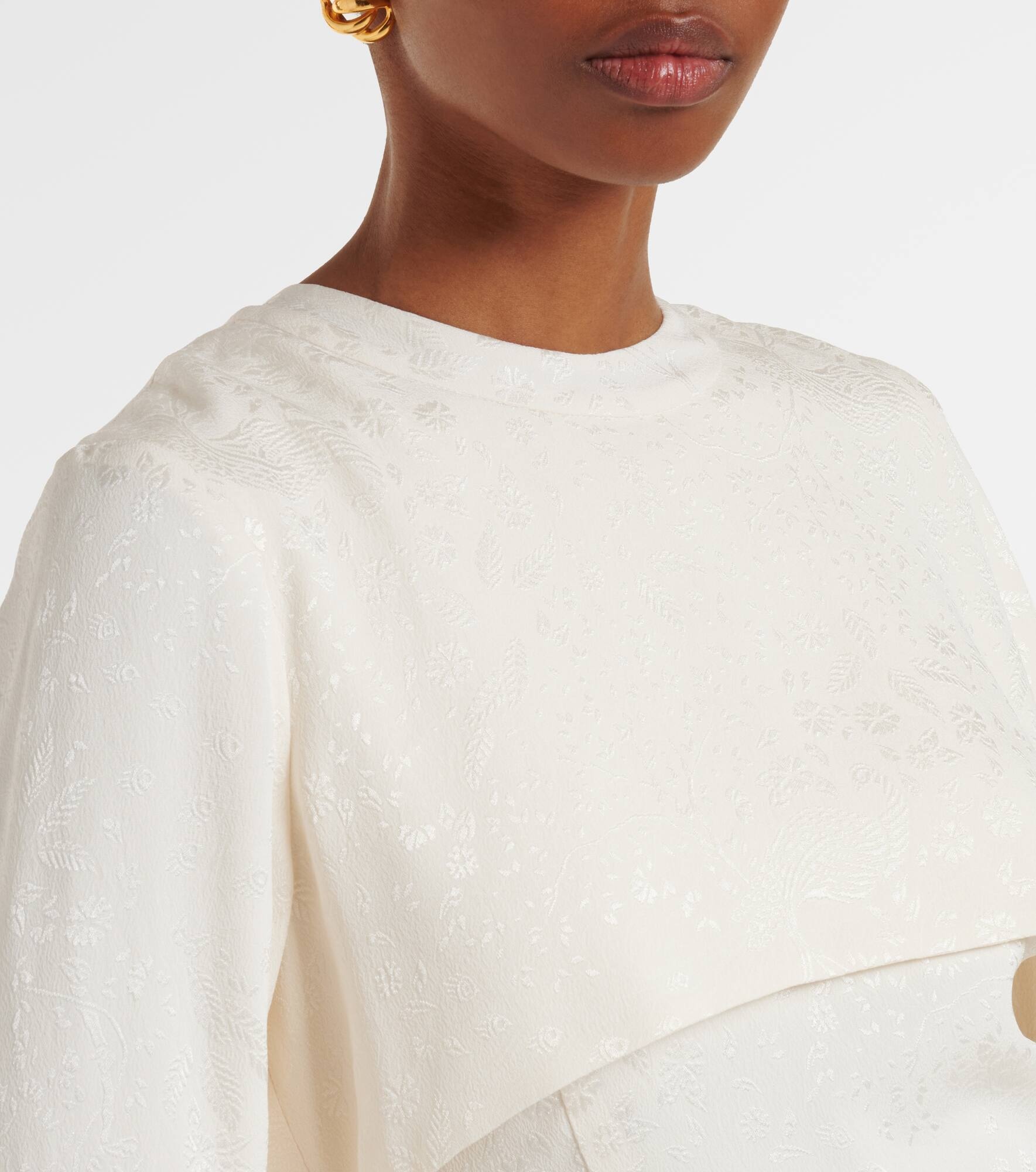 Felice caped jacquard midi dress - 4