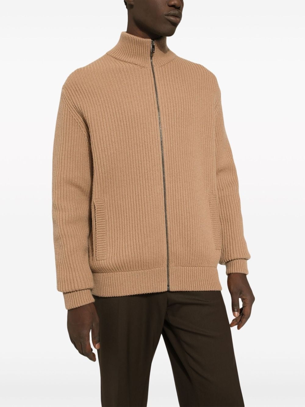 ribbed-knit cashmere cardigan - 4