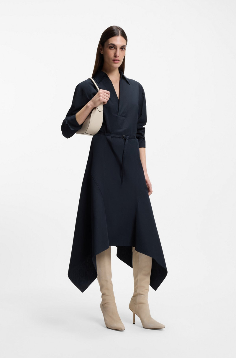 BOSS COTTON-POPLIN SHIRT DRESS WITH BELT outlook