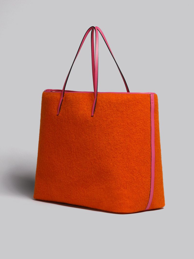 MEDIUM REVERSIBLE JANUS SHOPPING BAG IN ORANGE FELT AND COTTON 3