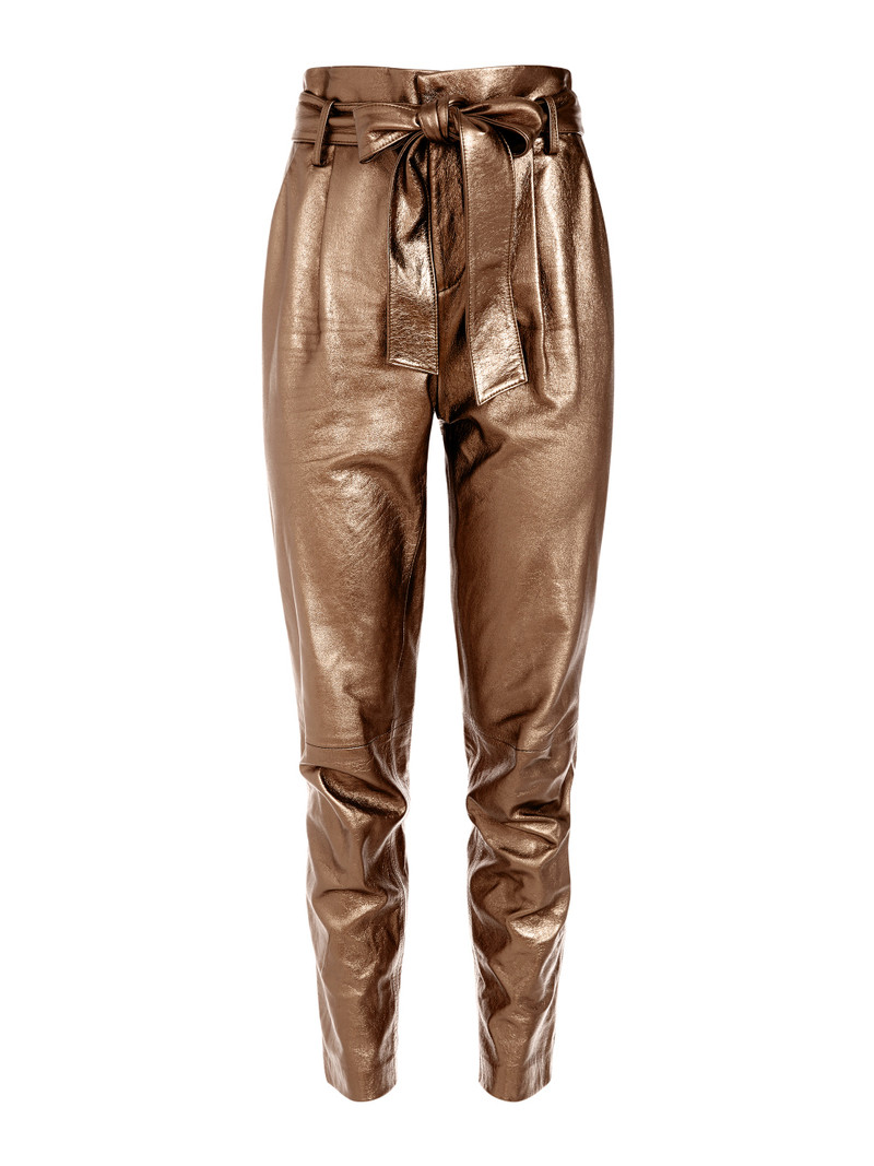 GABRIELLE METALLIC LEATHER PANT 1