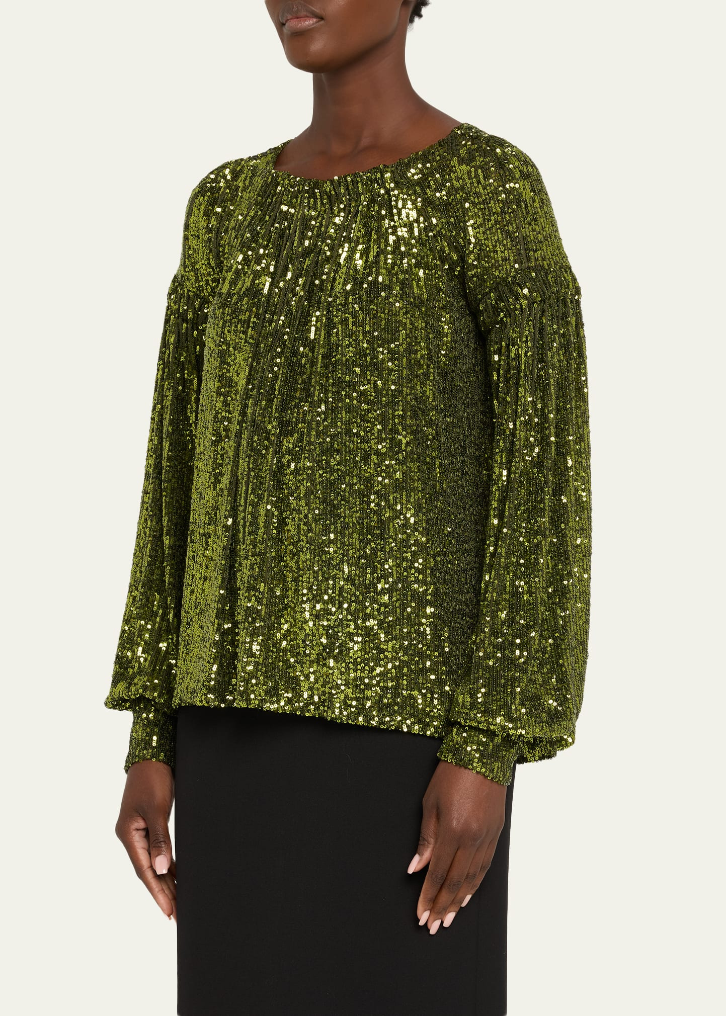 Sequin Long-Sleeve Blouse - 4
