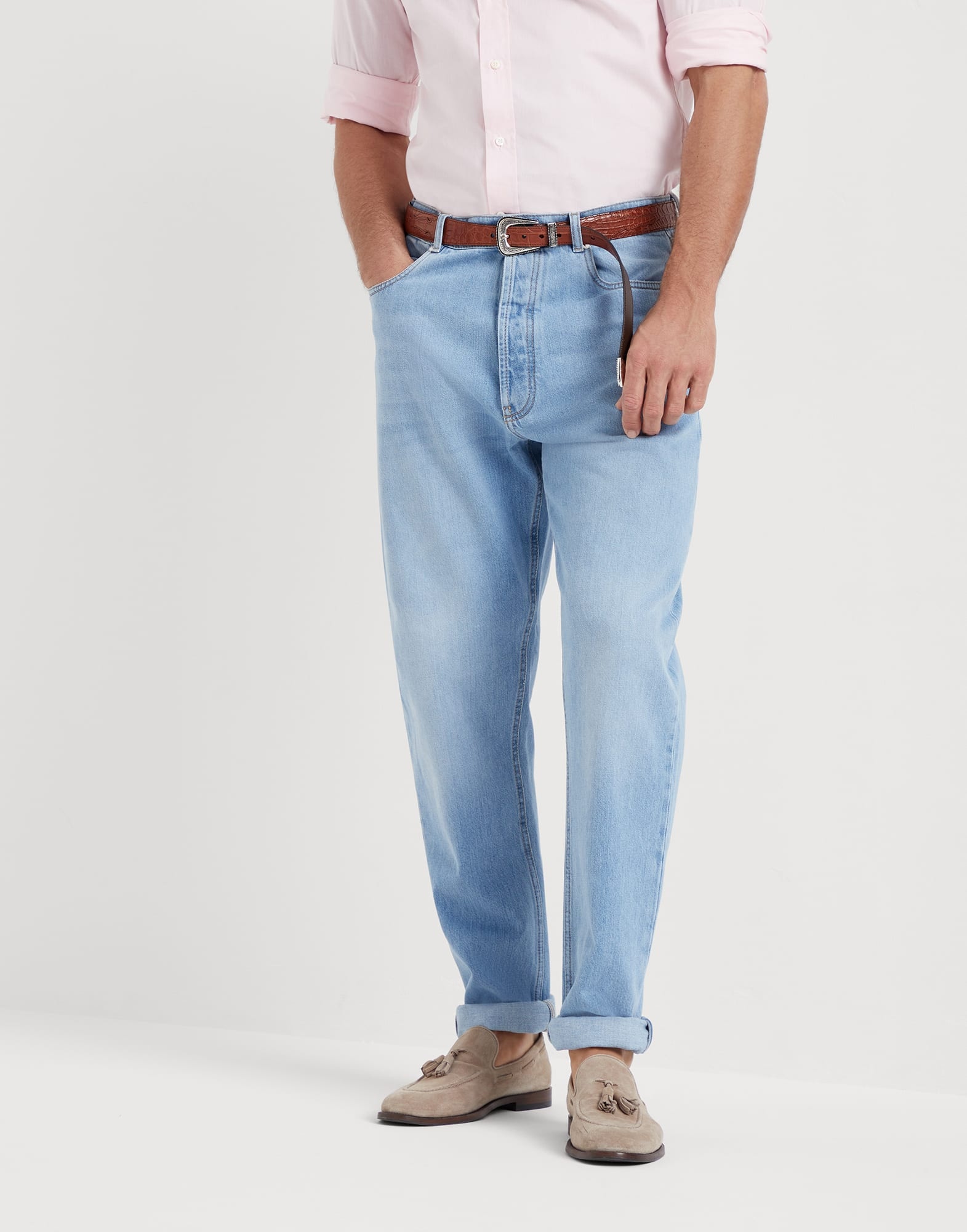 Denim iconic fit five-pocket trousers - 1