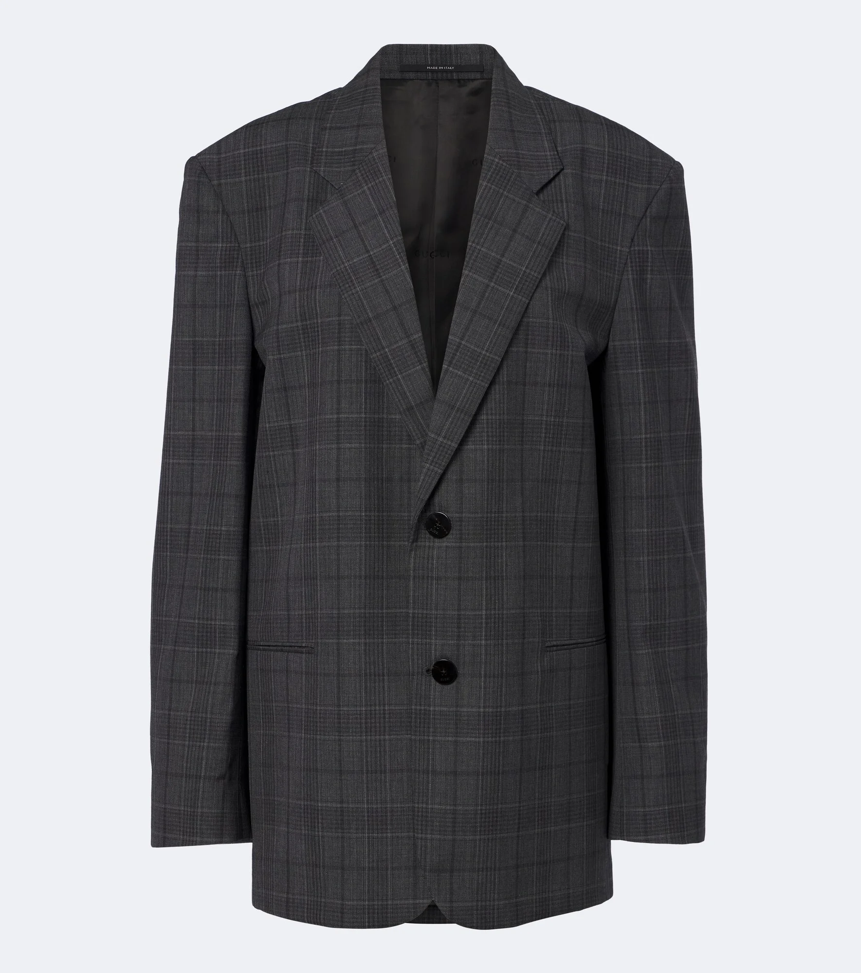 Oversized checked wool blazer - 1