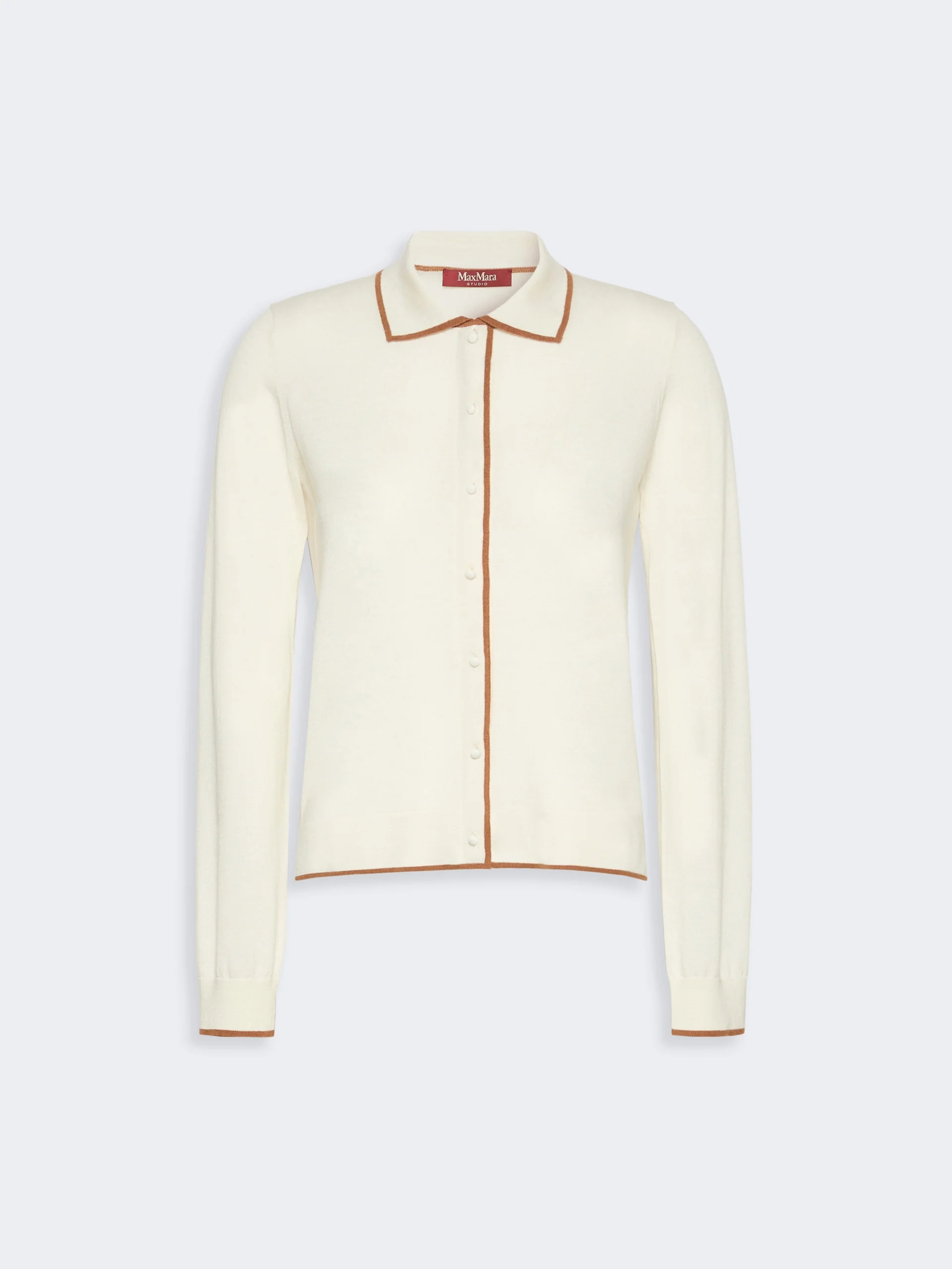 TARGA Wool and silk yarn cardigan - WHITE - 1