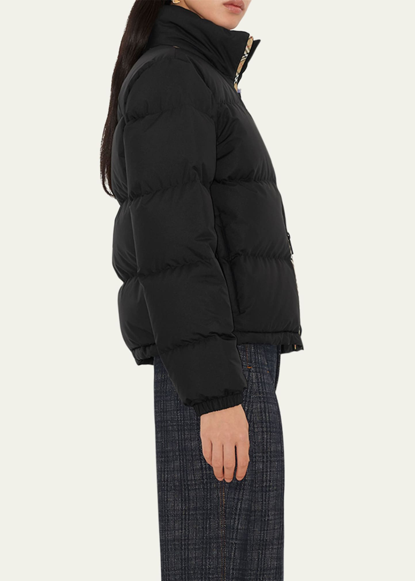 Ambleside Check Zipper Puffer Jacket With Hood - 4