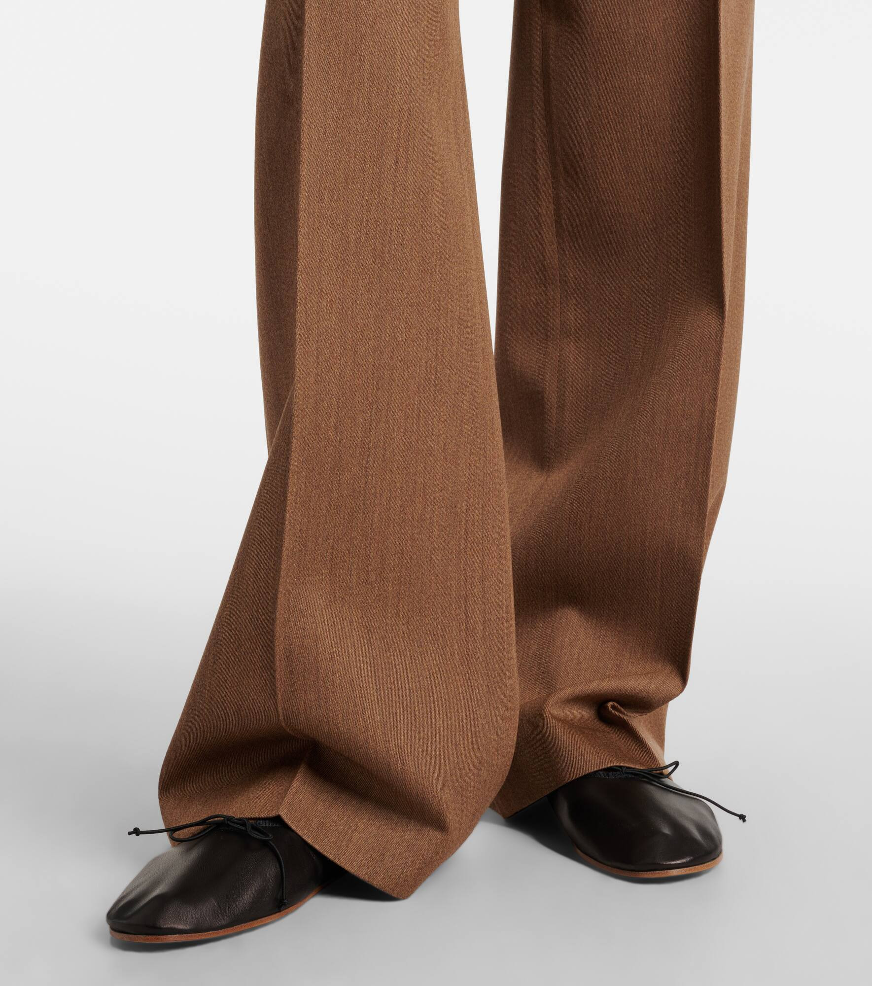 Agel high-rise virgin wool wide-leg pants - 5