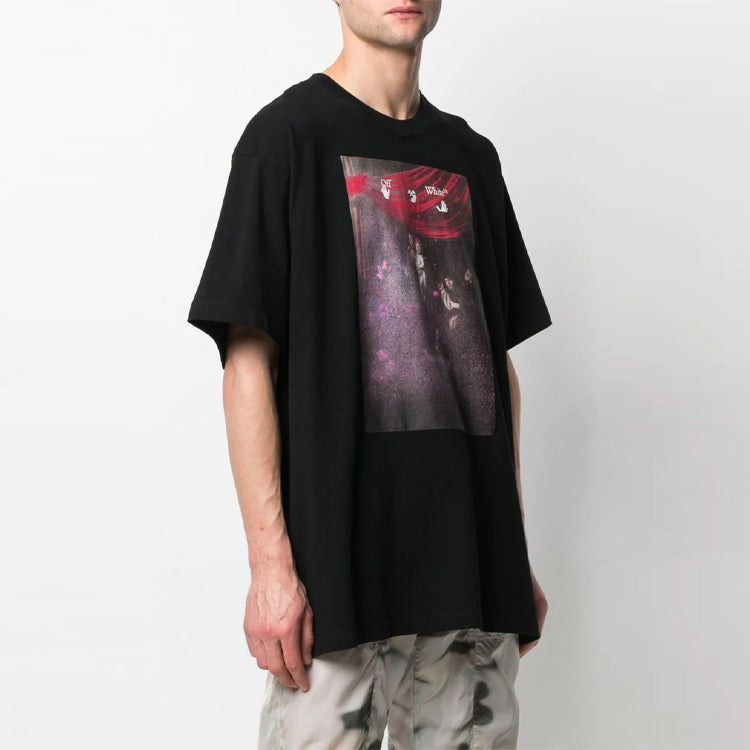 Off-White Pattern Arrow Printing Loose Fit Short Sleeve Black OMAA038S21JER0051001 - 4