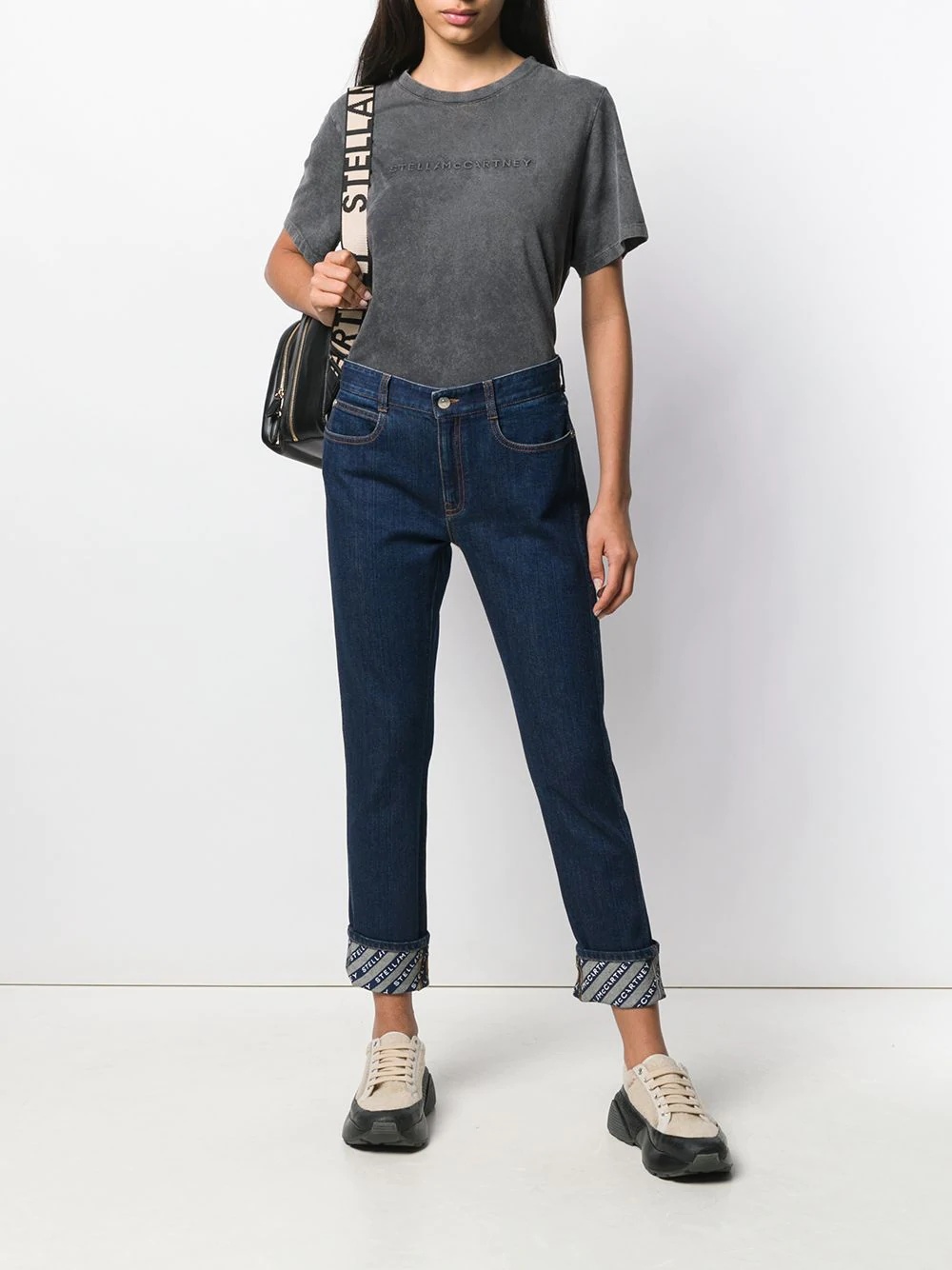 monogram-lining slim-fit jeans - 2