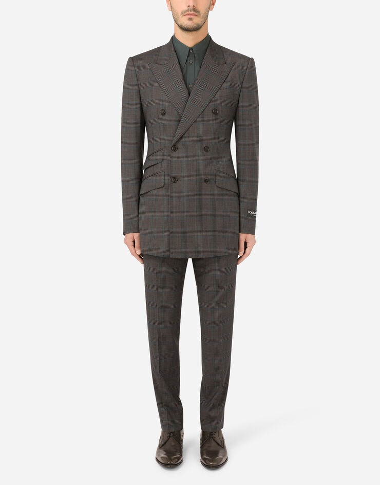 Double-breasted check wool Beat-fit suit - 1