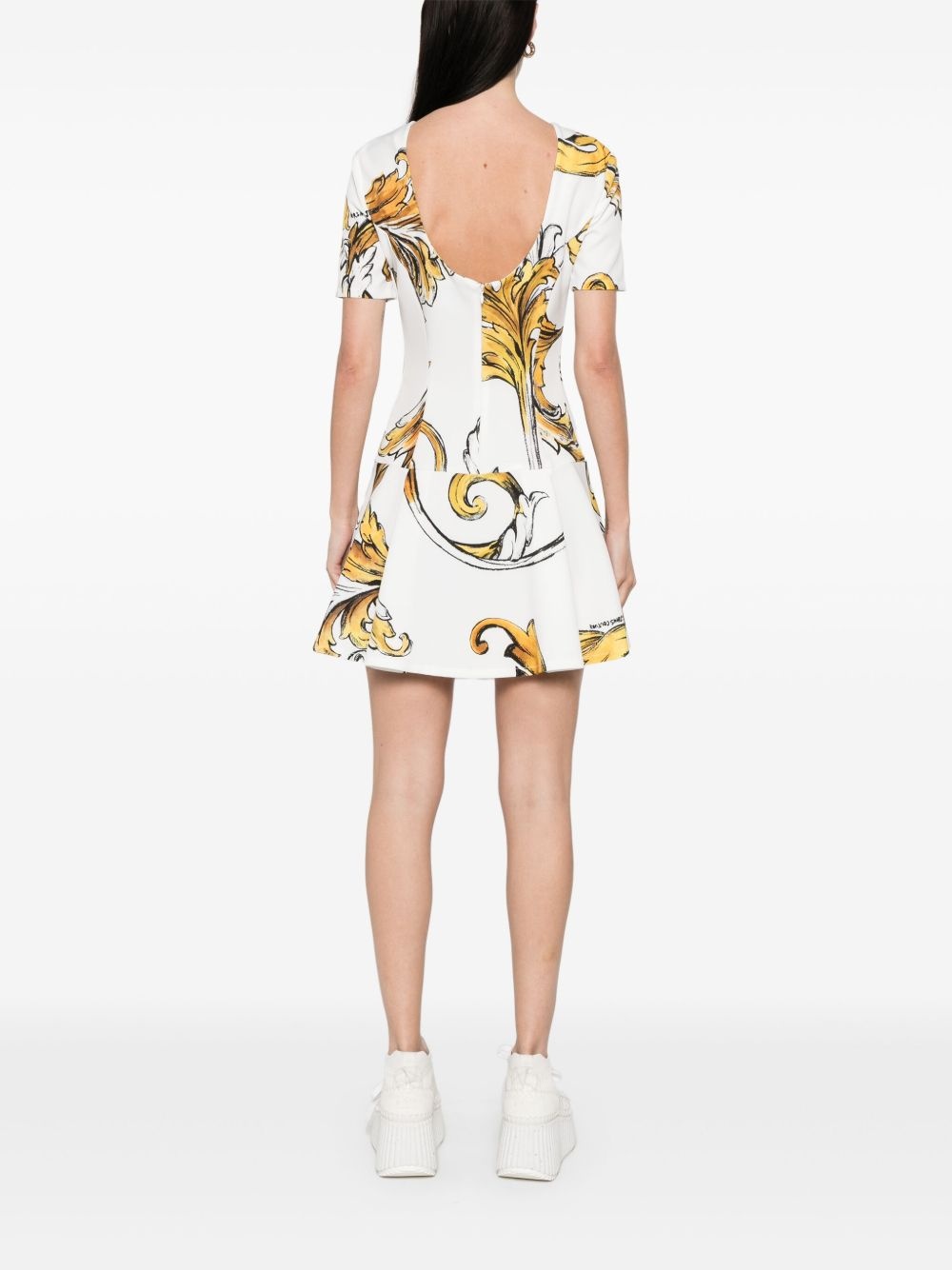 Barocco-print mini dress - 4
