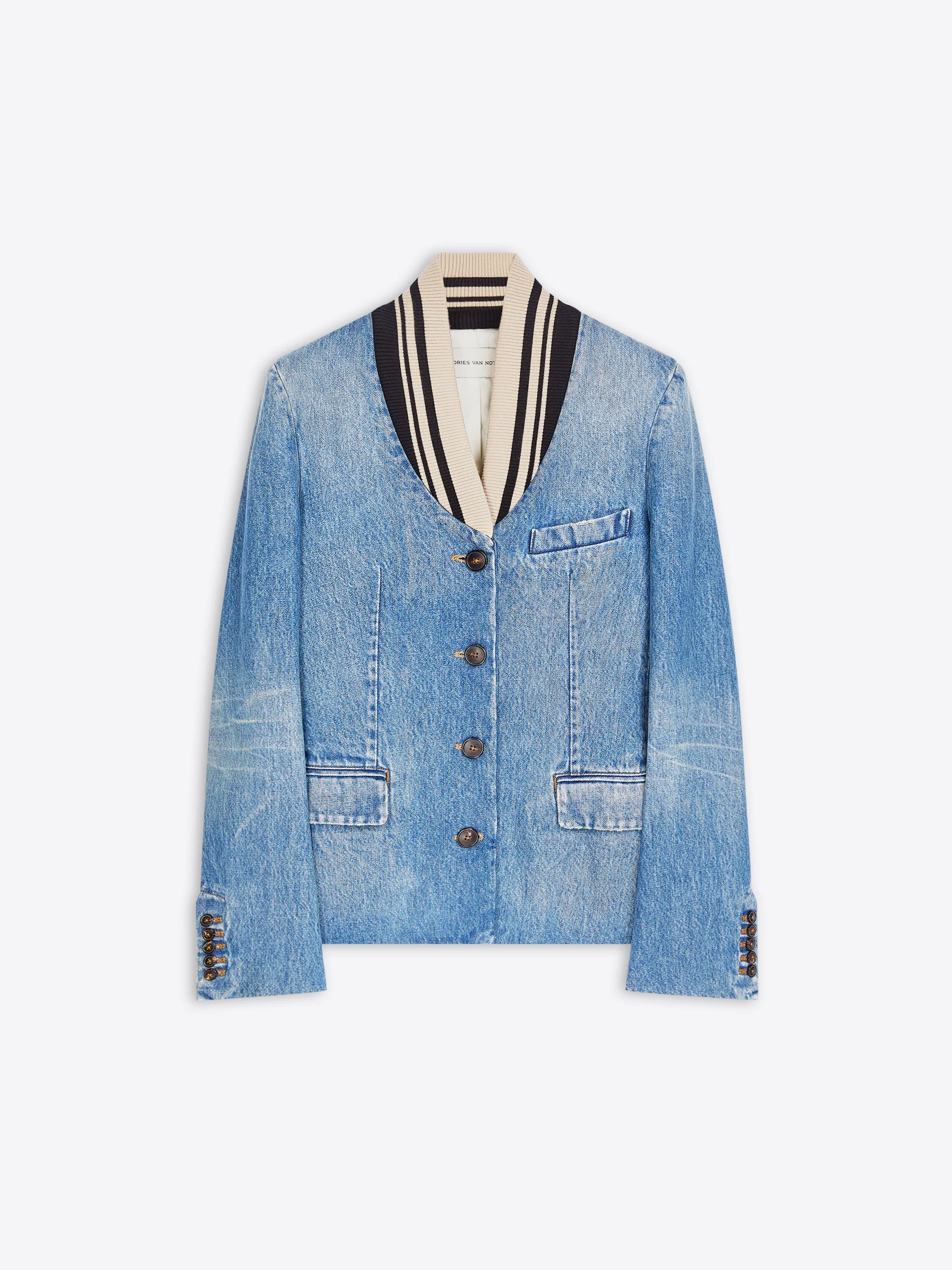 FITTED DENIM BLAZER - 1