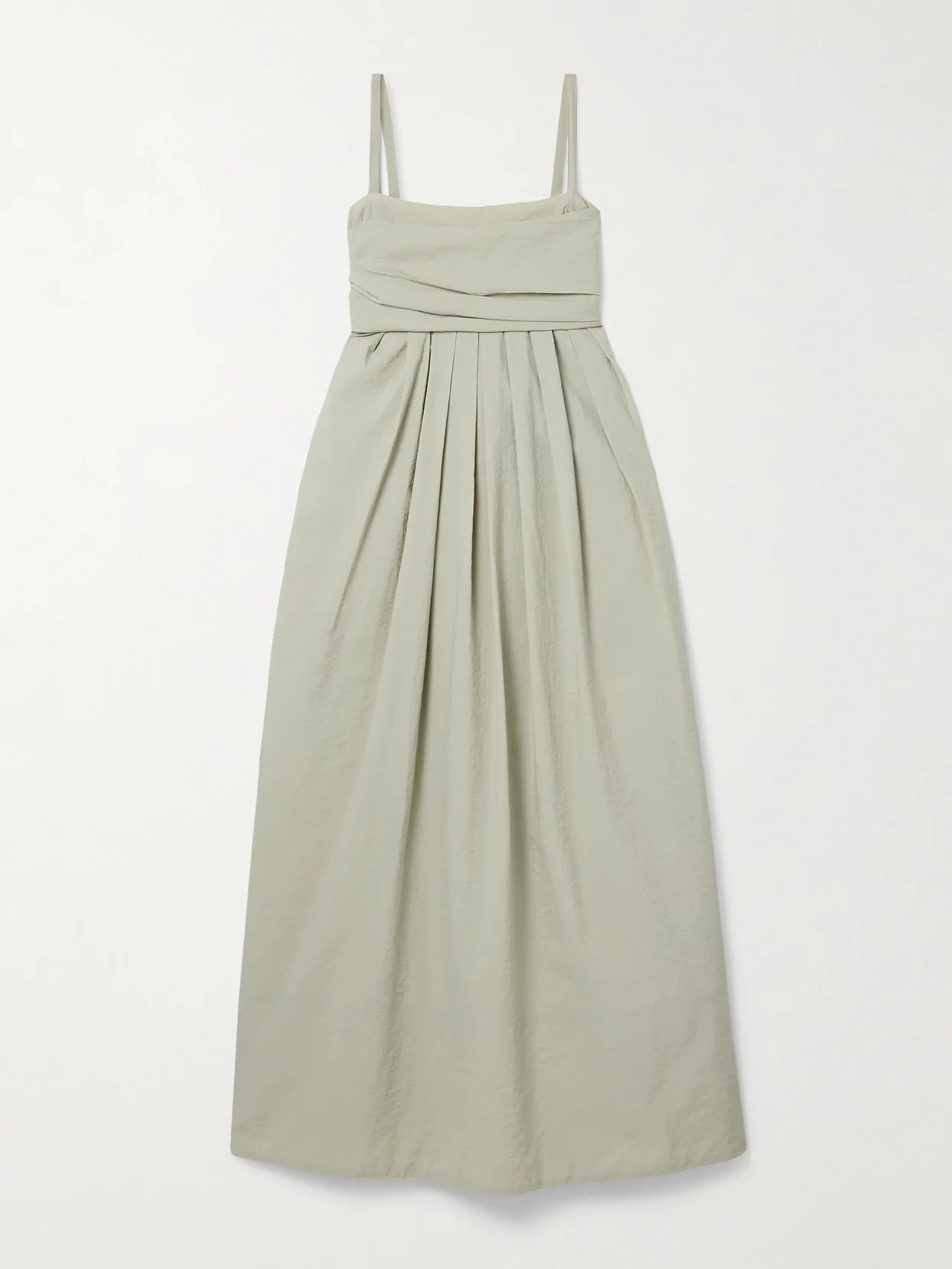 Claudine Open-back Pleated Poplin Midi Dress - 1